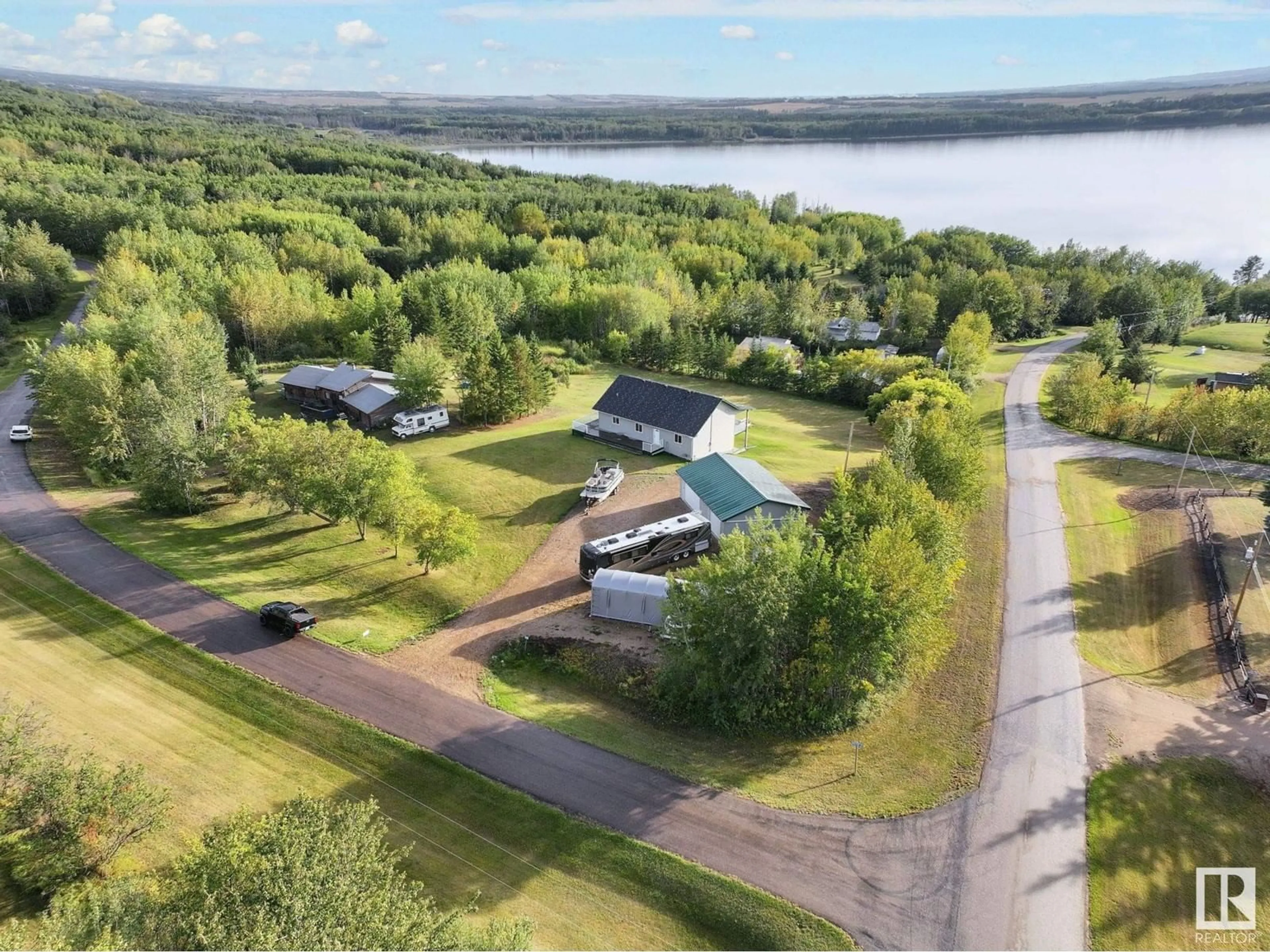 A pic from outside/outdoor area/front of a property/back of a property/a pic from drone, water/lake/river/ocean view for 418 MONS VIEW WAY, Rural Smoky Lake County Alberta T0A3C0