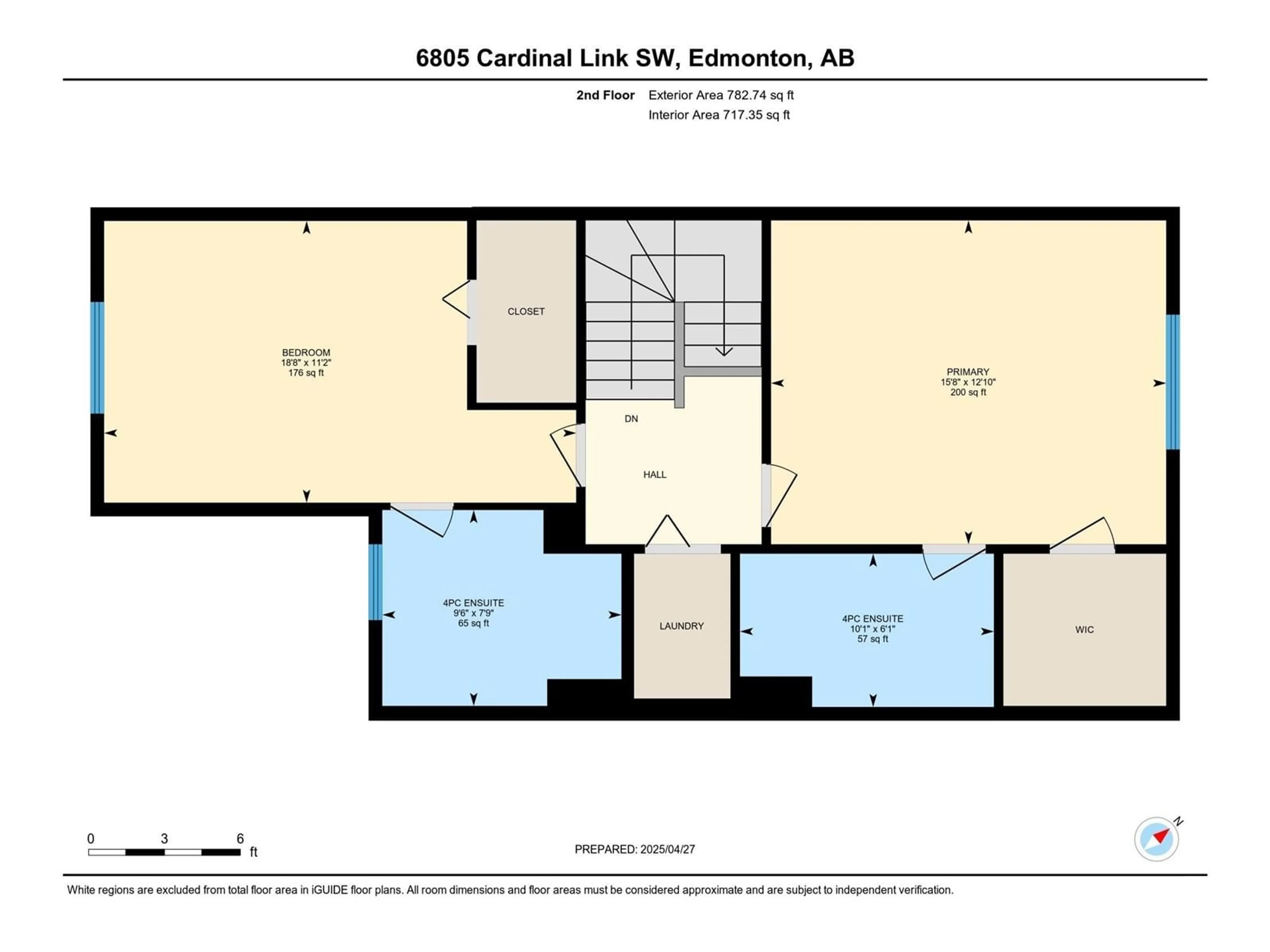 Floor plan for SW - 6805 CARDINAL LI, Edmonton Alberta T6W1Y9