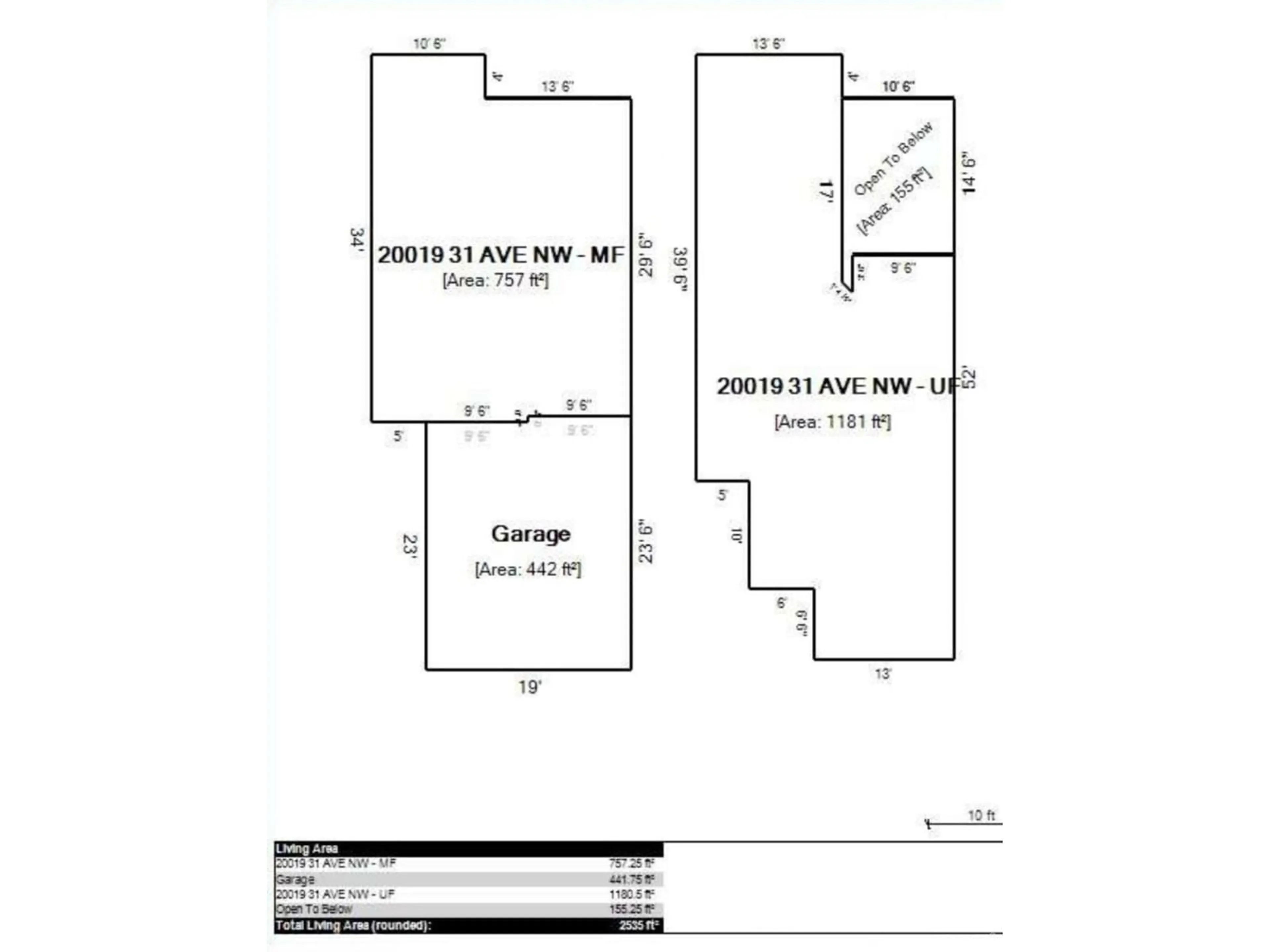 Floor plan for 20019 31 AV, Edmonton Alberta T6M1N7