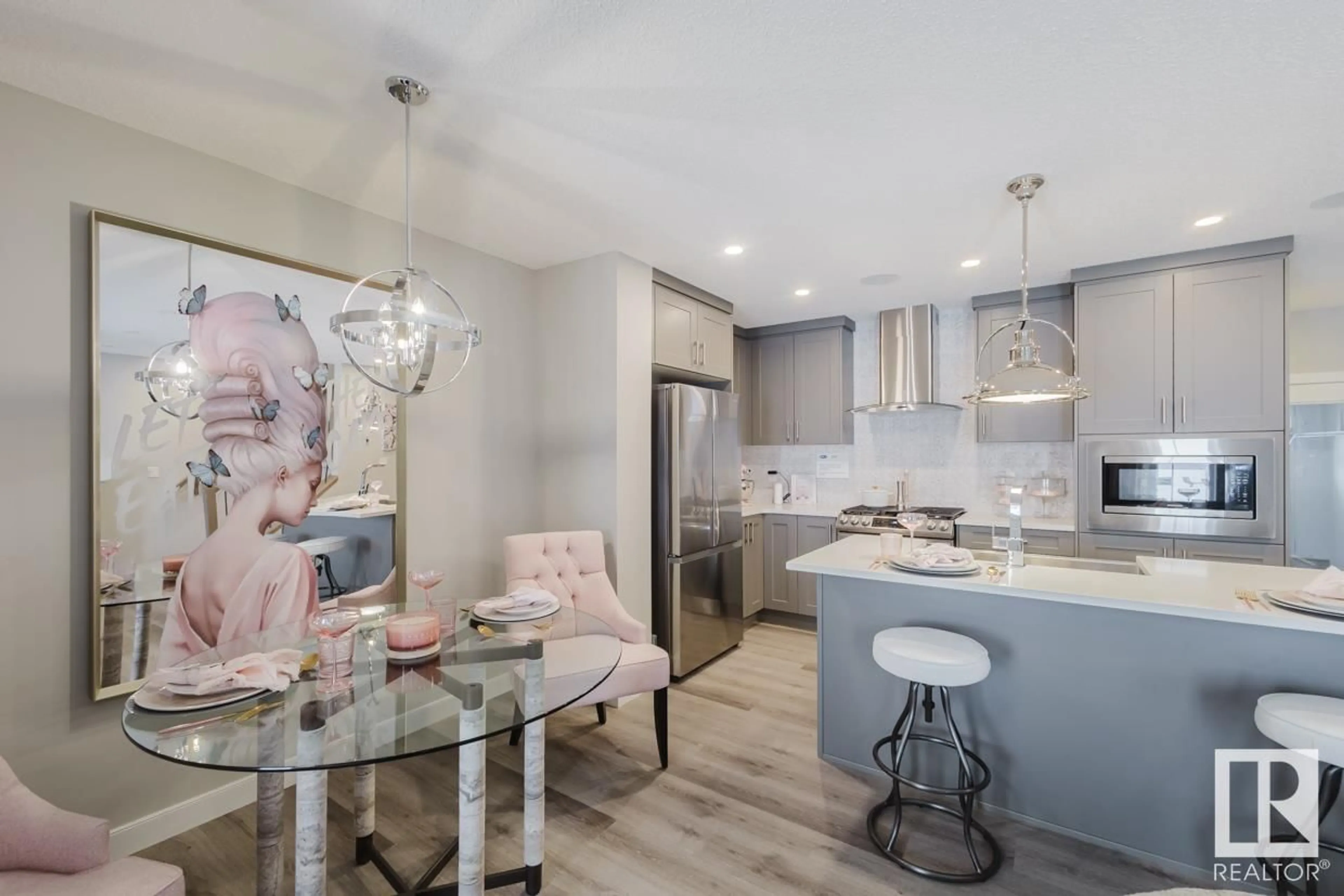 Open concept kitchen, ceramic/tile floor for 1050 HEARTHSTONE BV, Sherwood Park Alberta T6H5E5