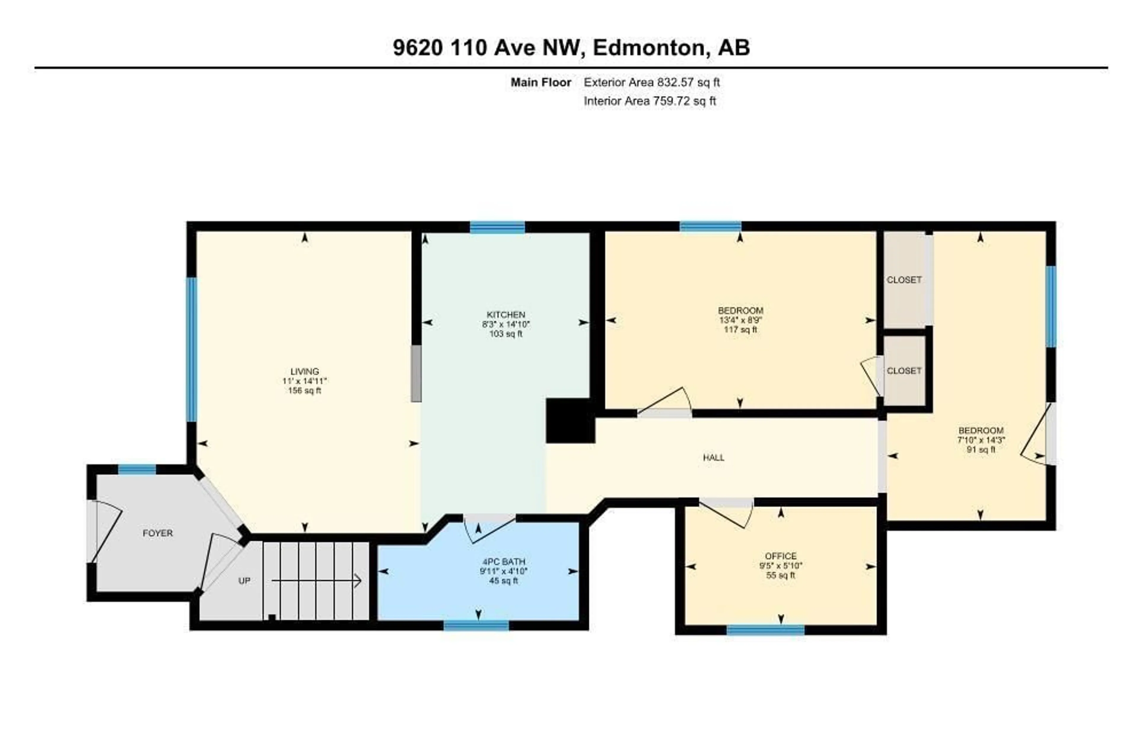 Floor plan for NW - 9620 110 AV, Edmonton Alberta T5H1H5