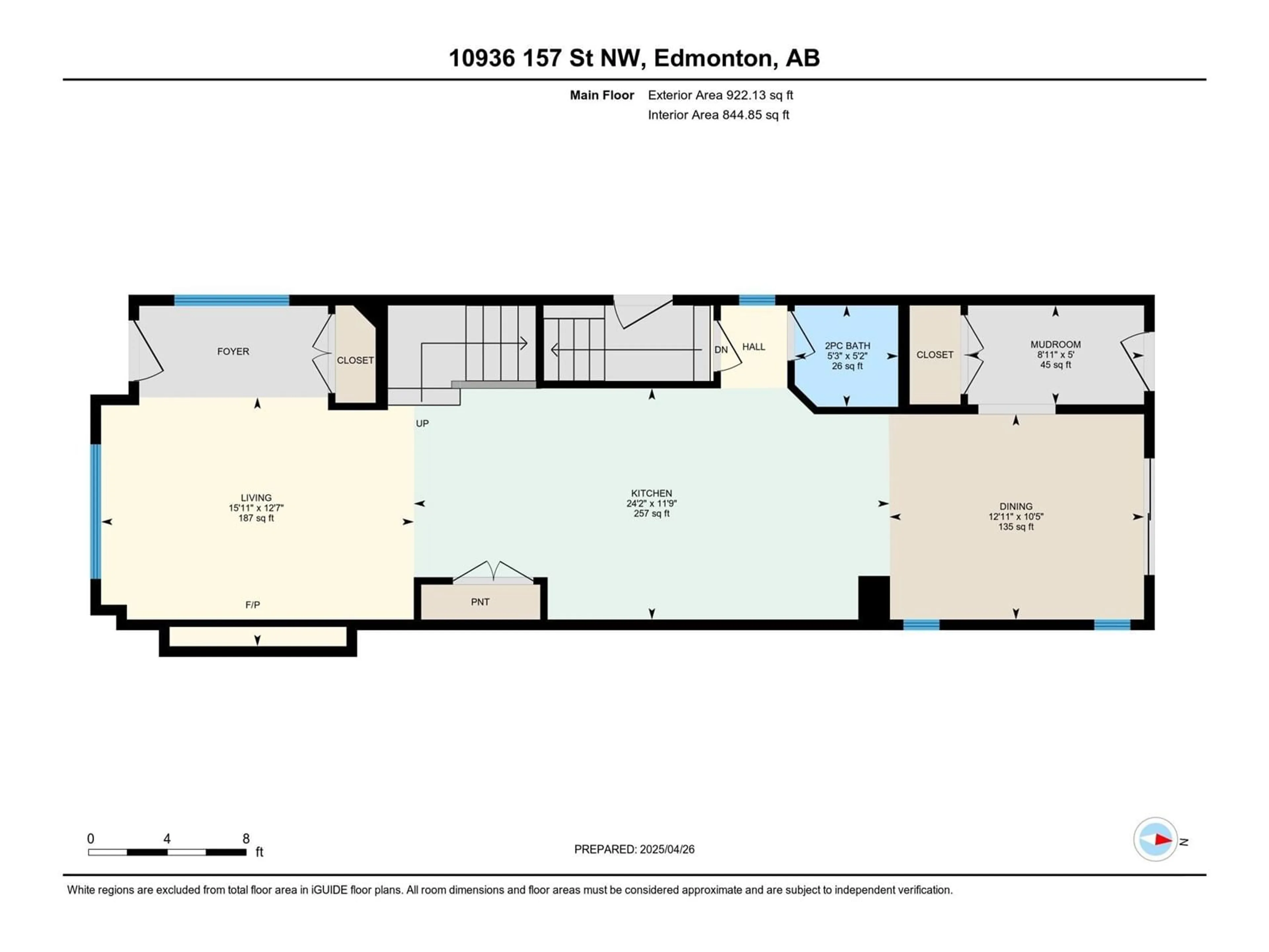 Floor plan for NW - 10936 157 ST, Edmonton Alberta T5P4T2