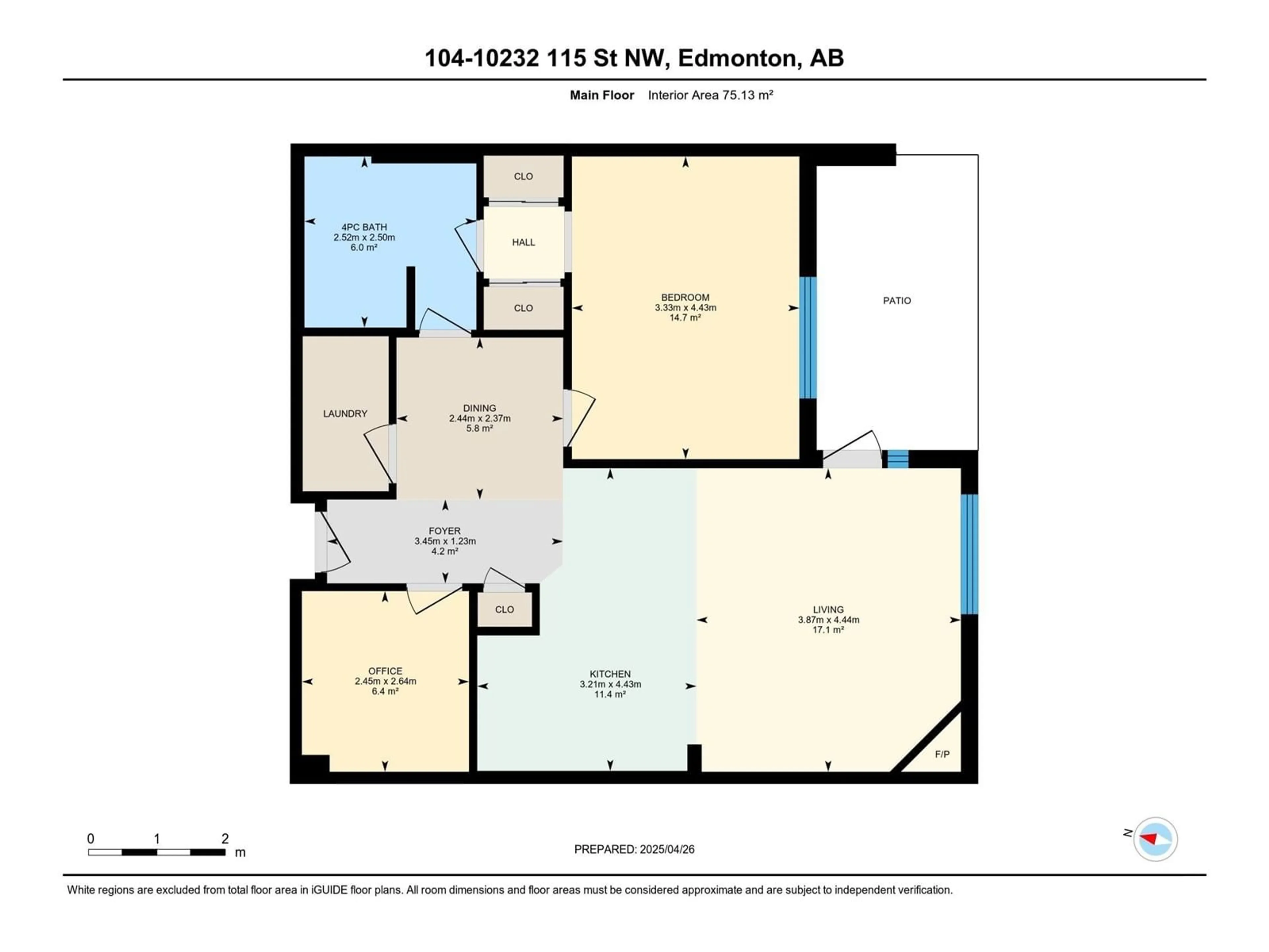 Floor plan for #104 - 10232 115 ST, Edmonton Alberta T5K1T8