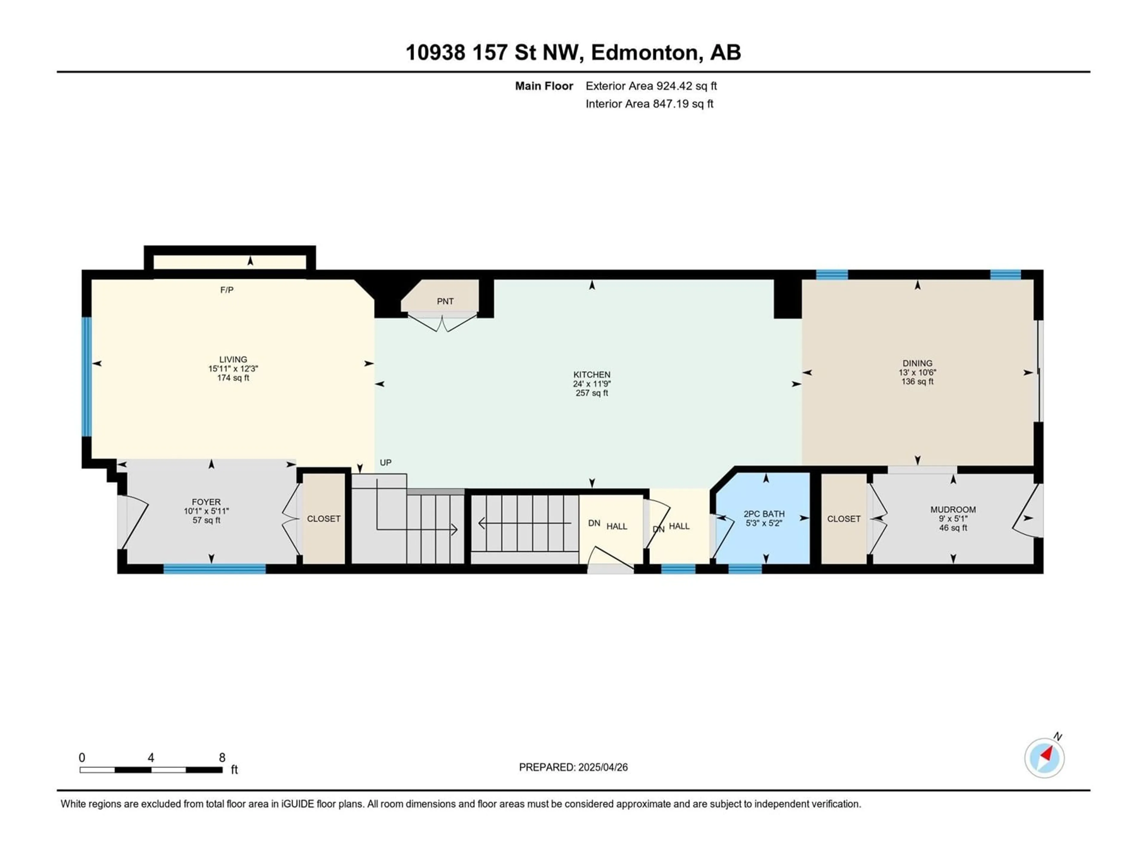 Floor plan for 10938 157 ST, Edmonton Alberta T5P4Y2
