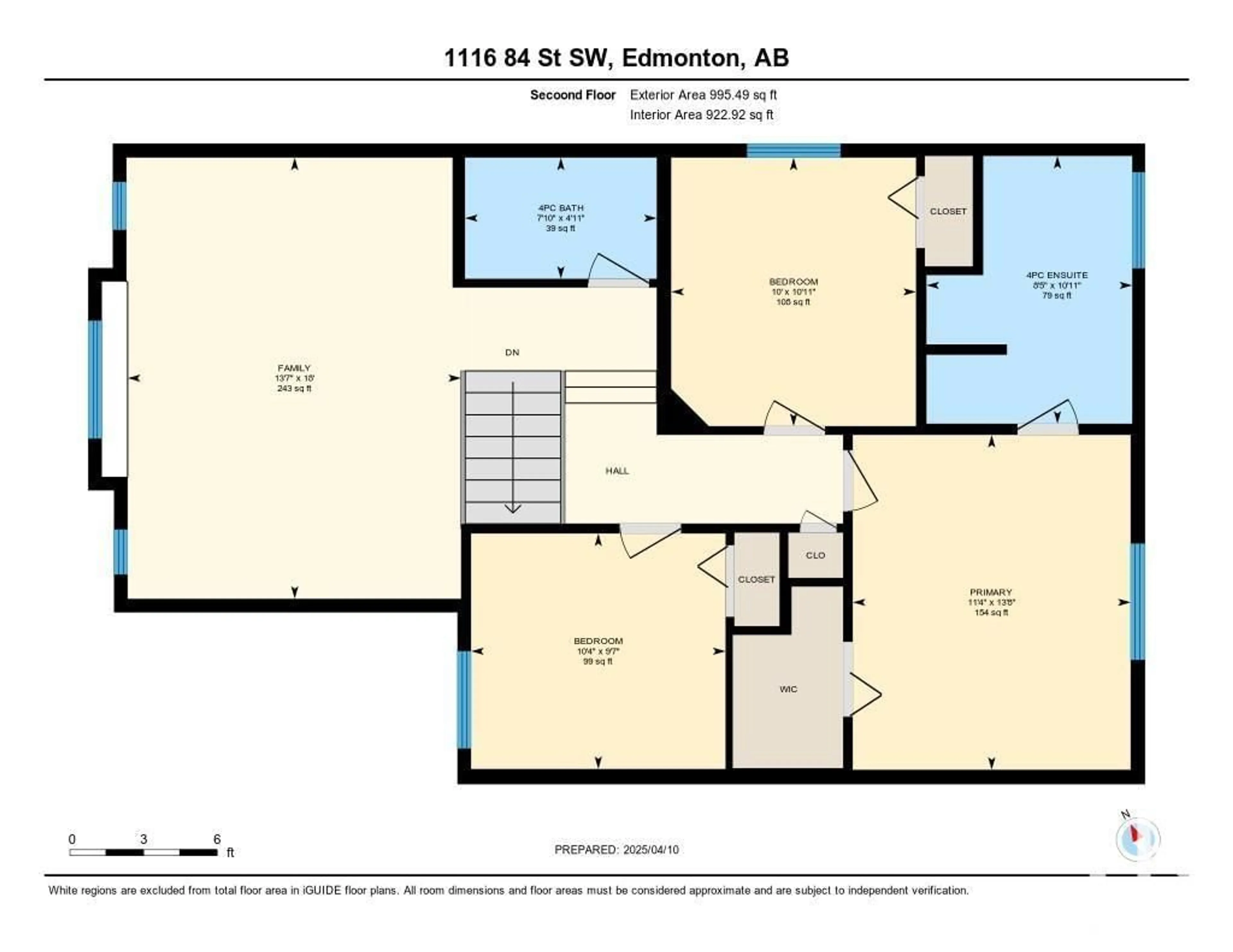 Floor plan for 1116 84 ST, Edmonton Alberta T6X1E3
