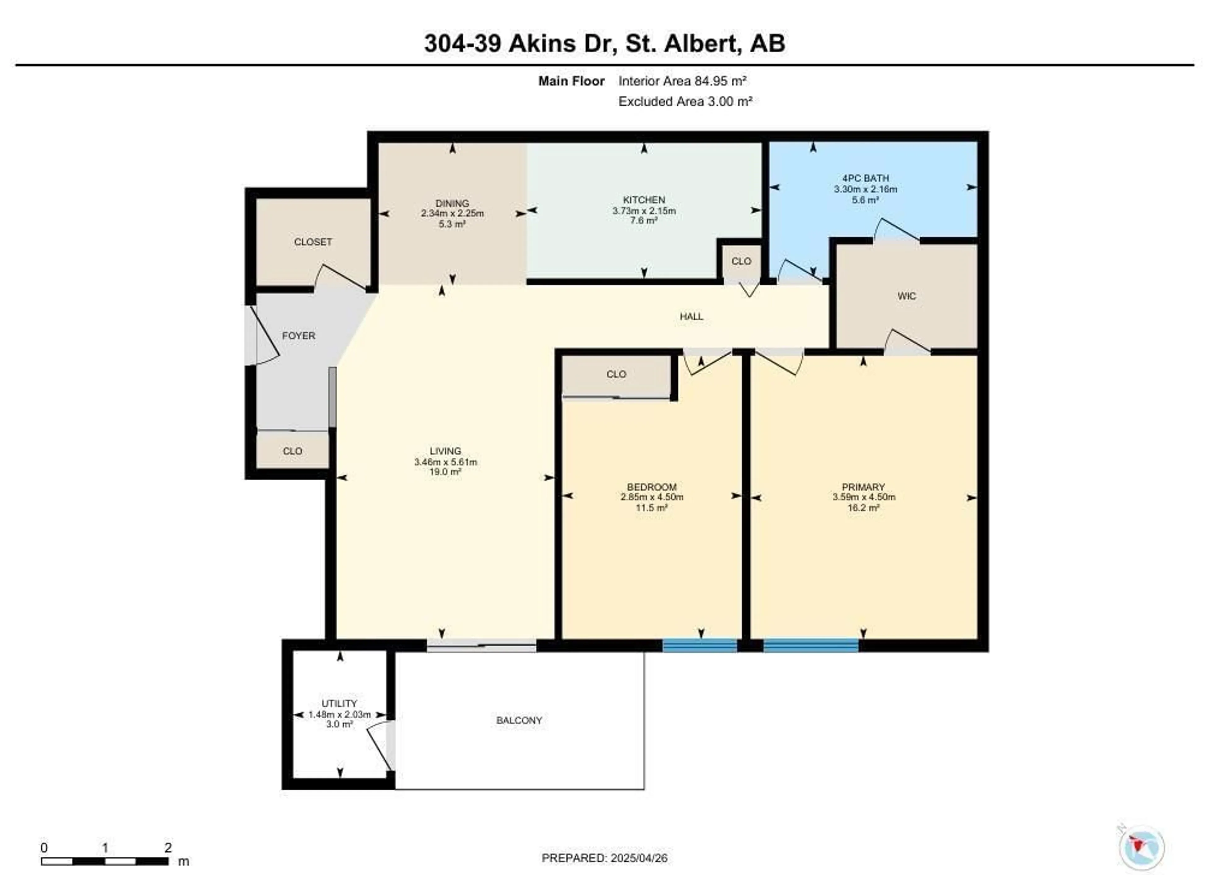 Floor plan for #304 - 39 AKINS DR, St. Albert Alberta T8N3M6
