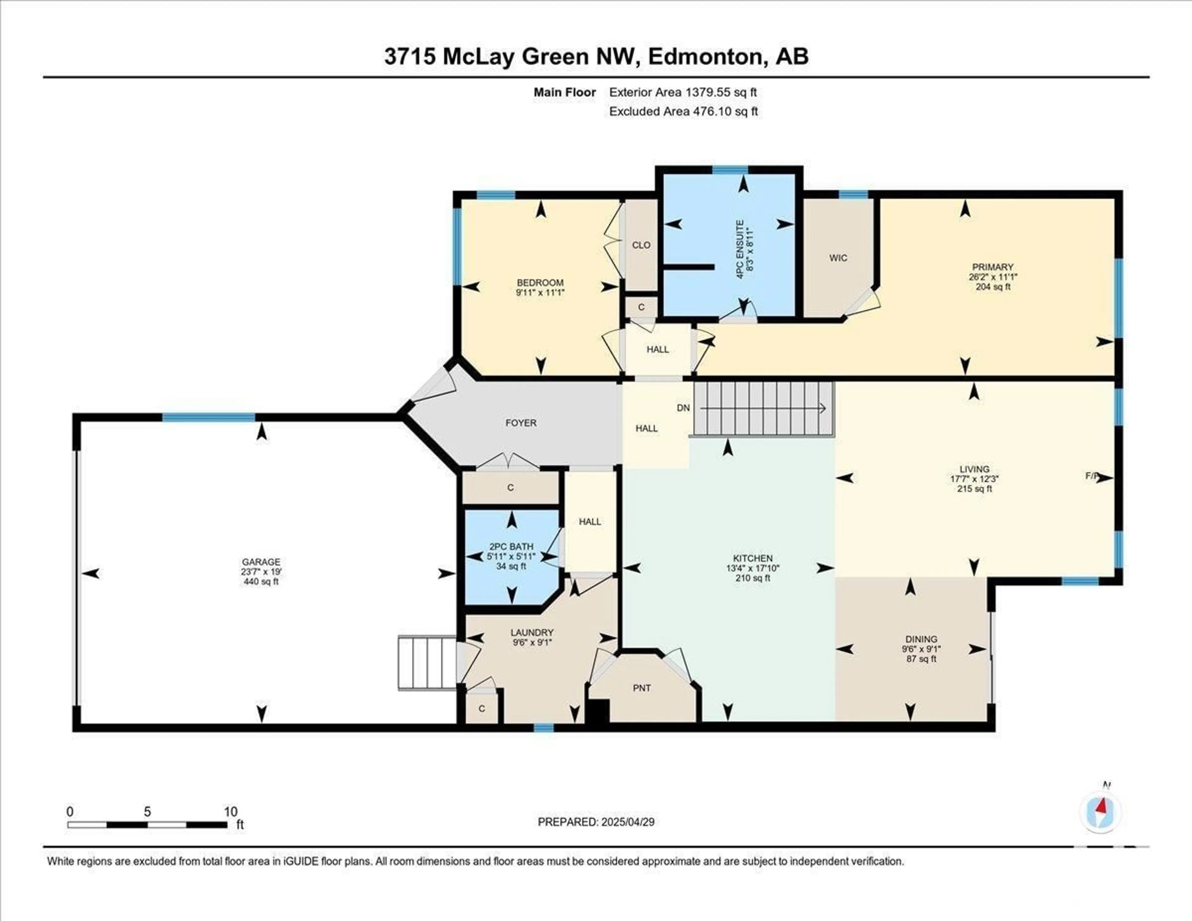Floor plan for 3715 MCLAY GREEN GR, Edmonton Alberta T6R0B9