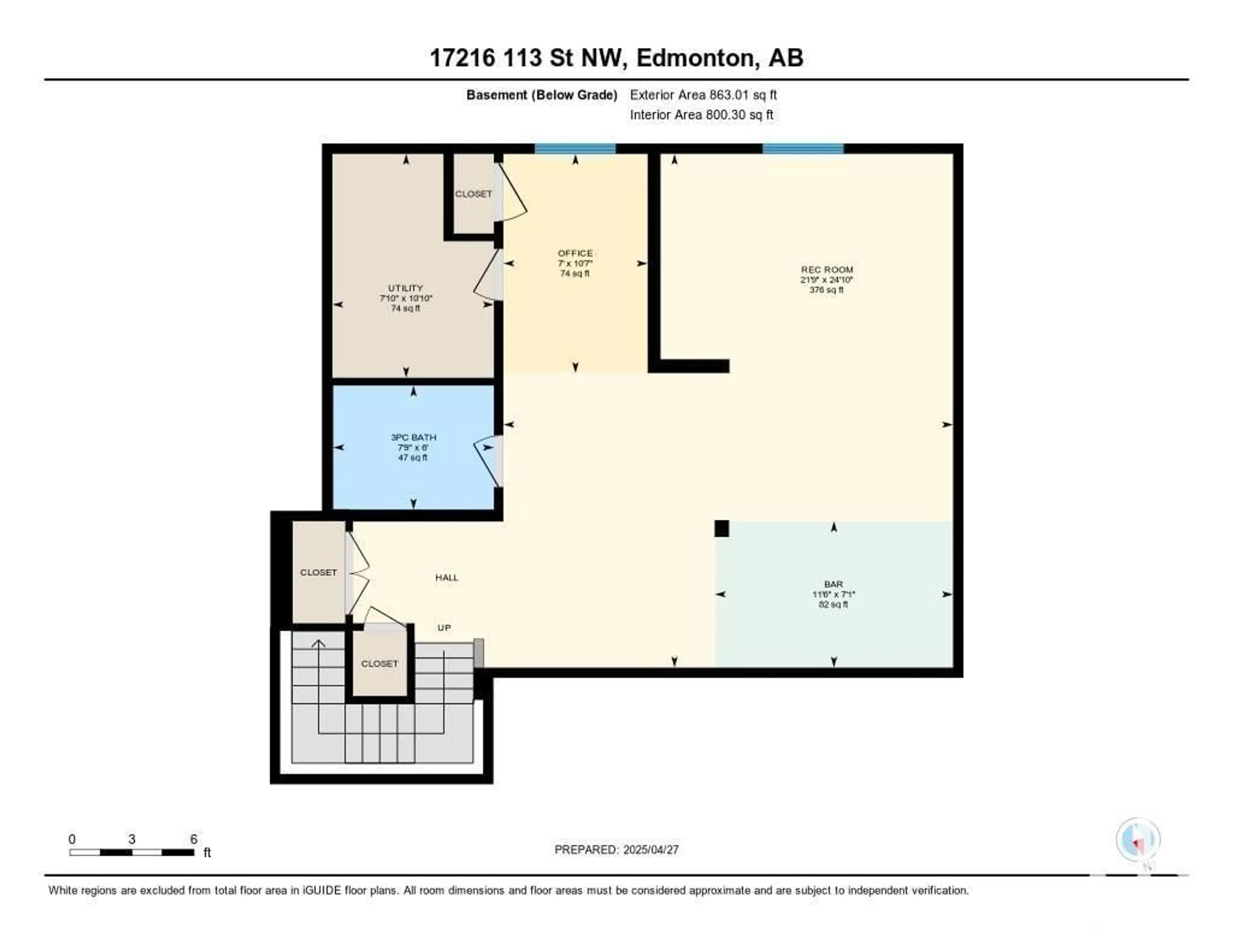 Floor plan for NW - 17216 113 ST, Edmonton Alberta T5X5X5