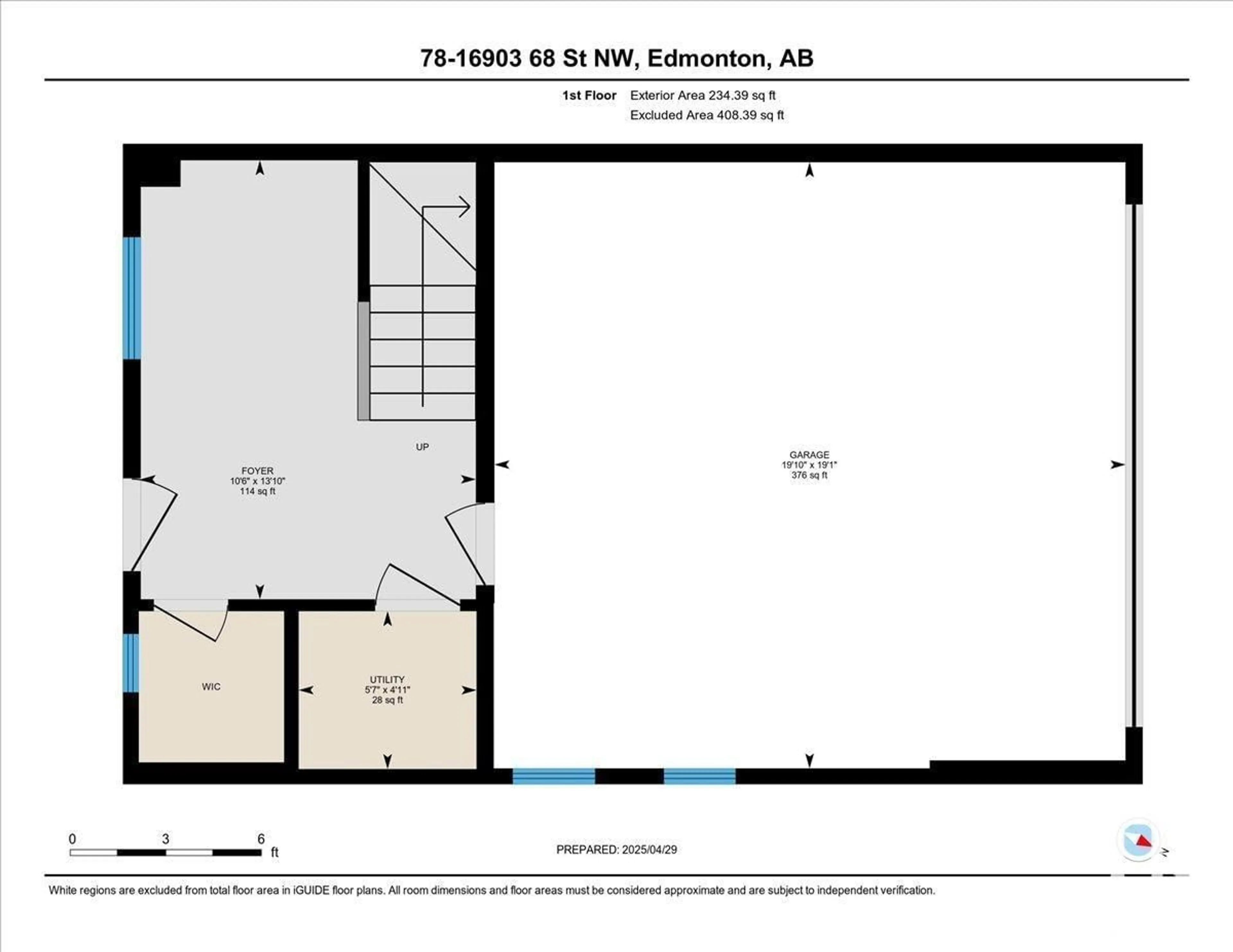 Floor plan for #78 - 16903 68 ST, Edmonton Alberta T5Z0K9