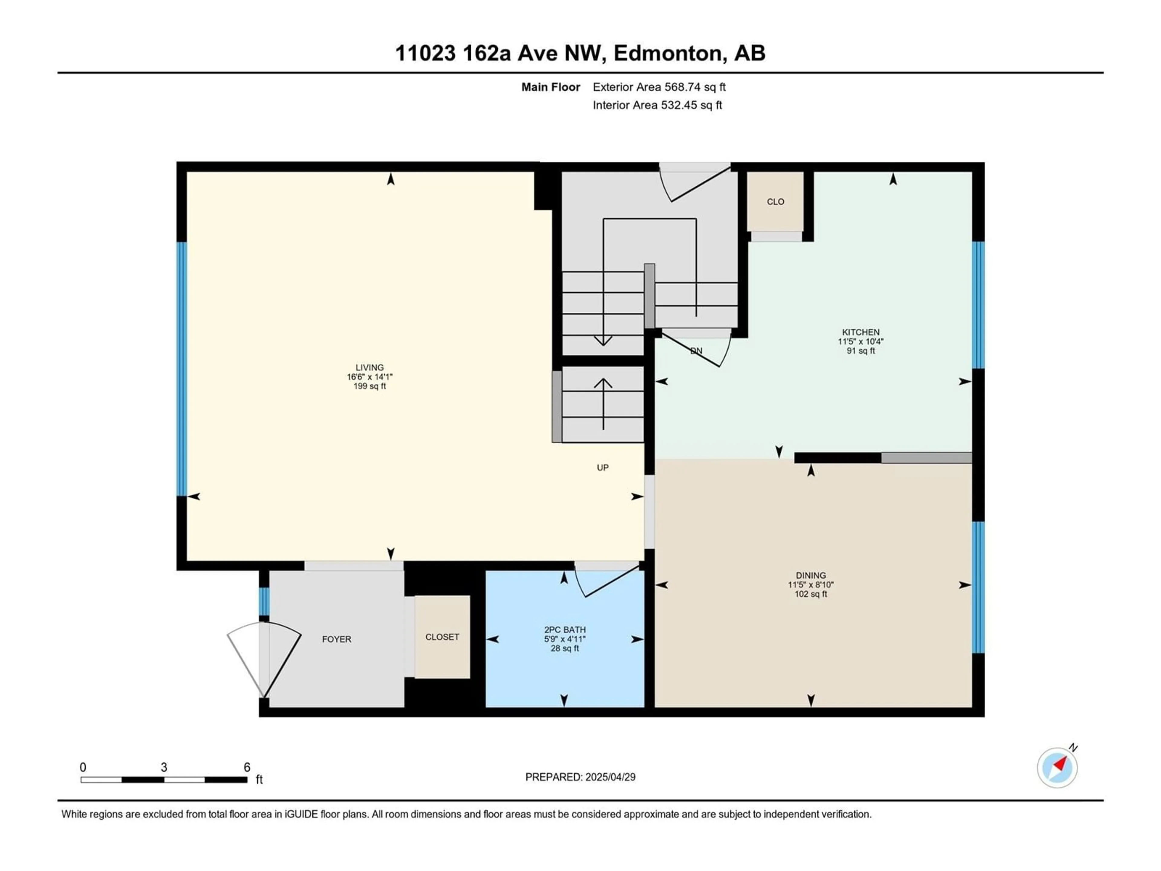 Floor plan for 11023 162A AV, Edmonton Alberta T5Z1Z8