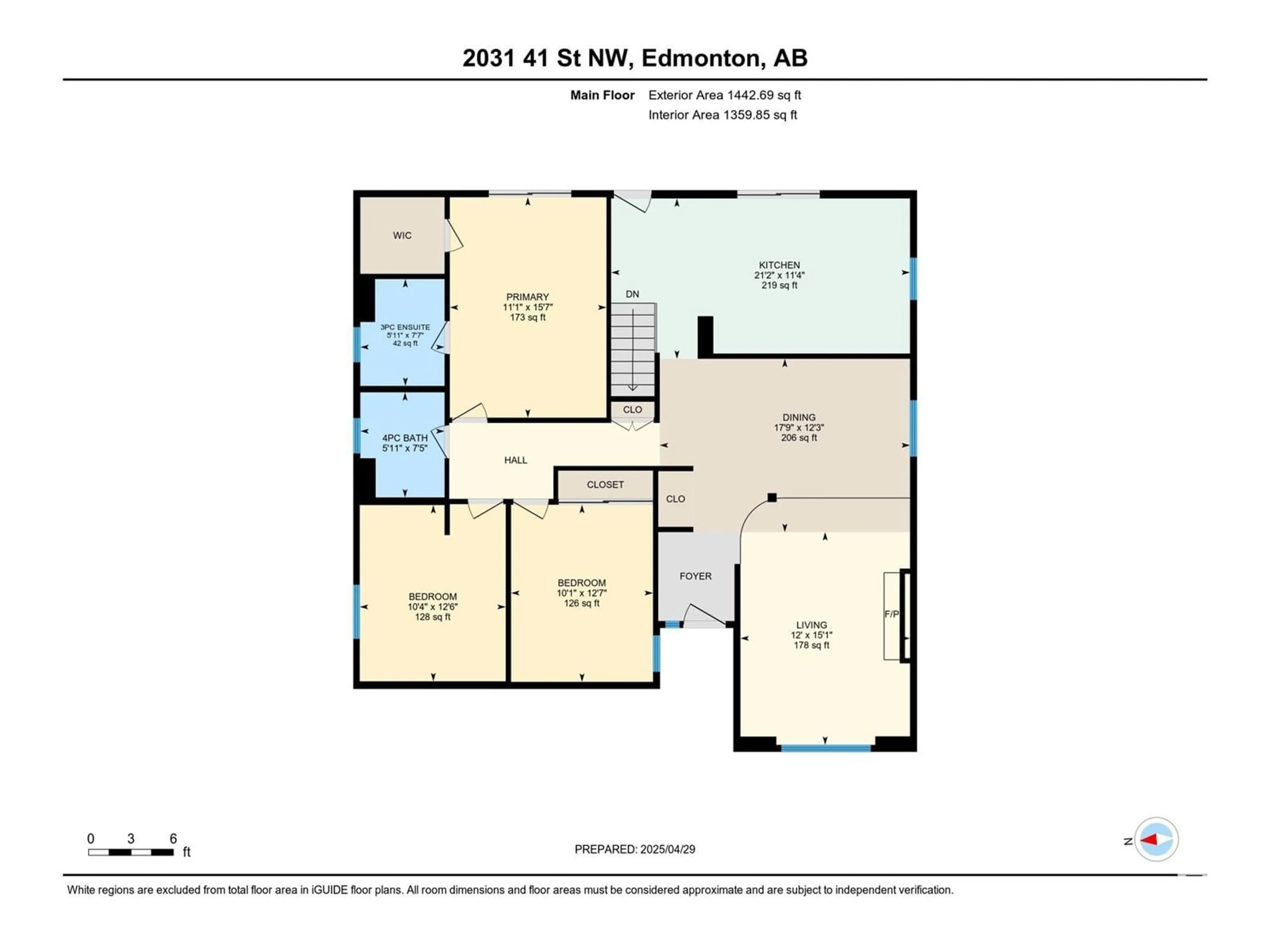 Floor plan for 2031 41 ST, Edmonton Alberta T6L2P9