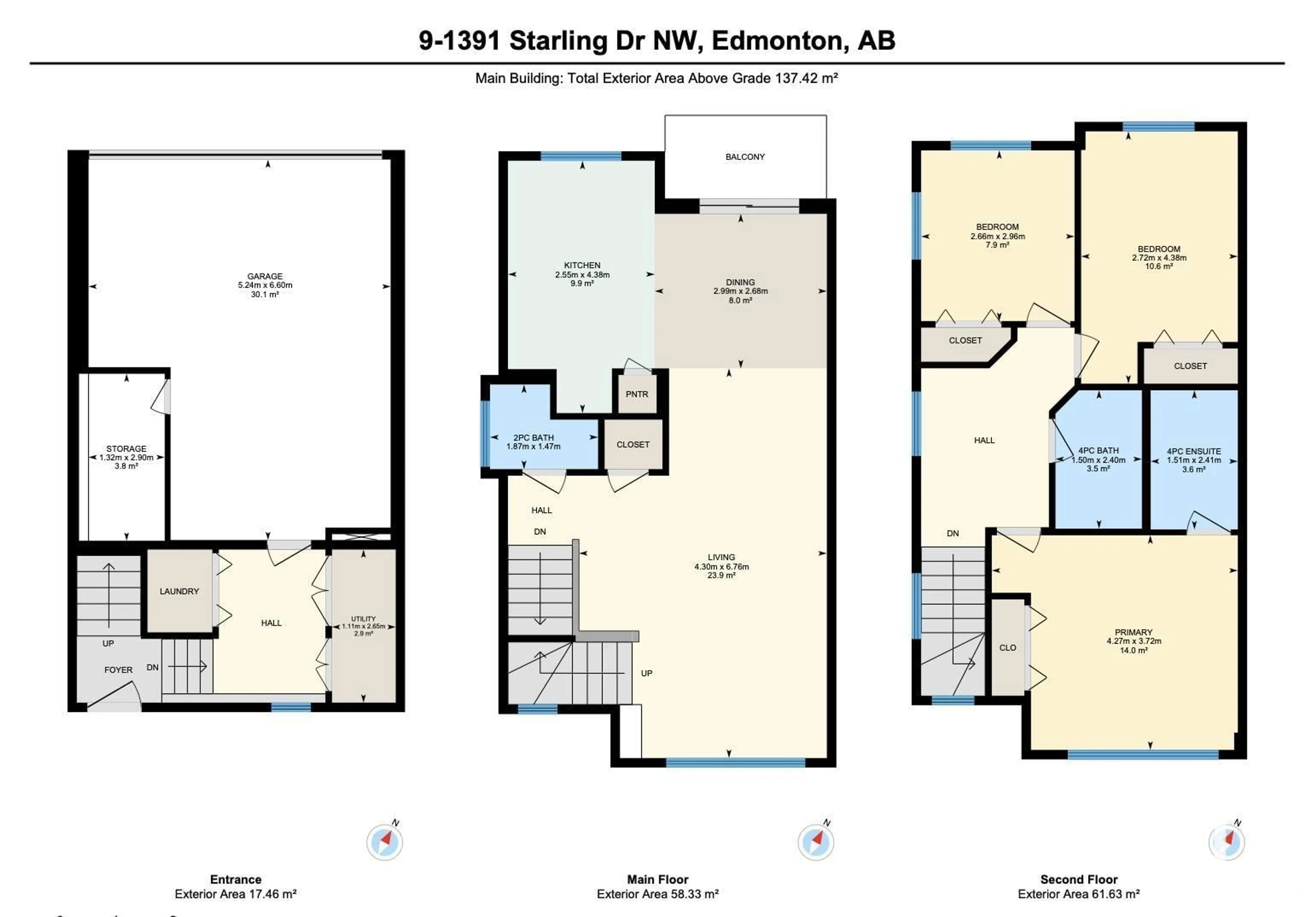 Floor plan for #9 - 1391 STARLING DR, Edmonton Alberta T5S0L3