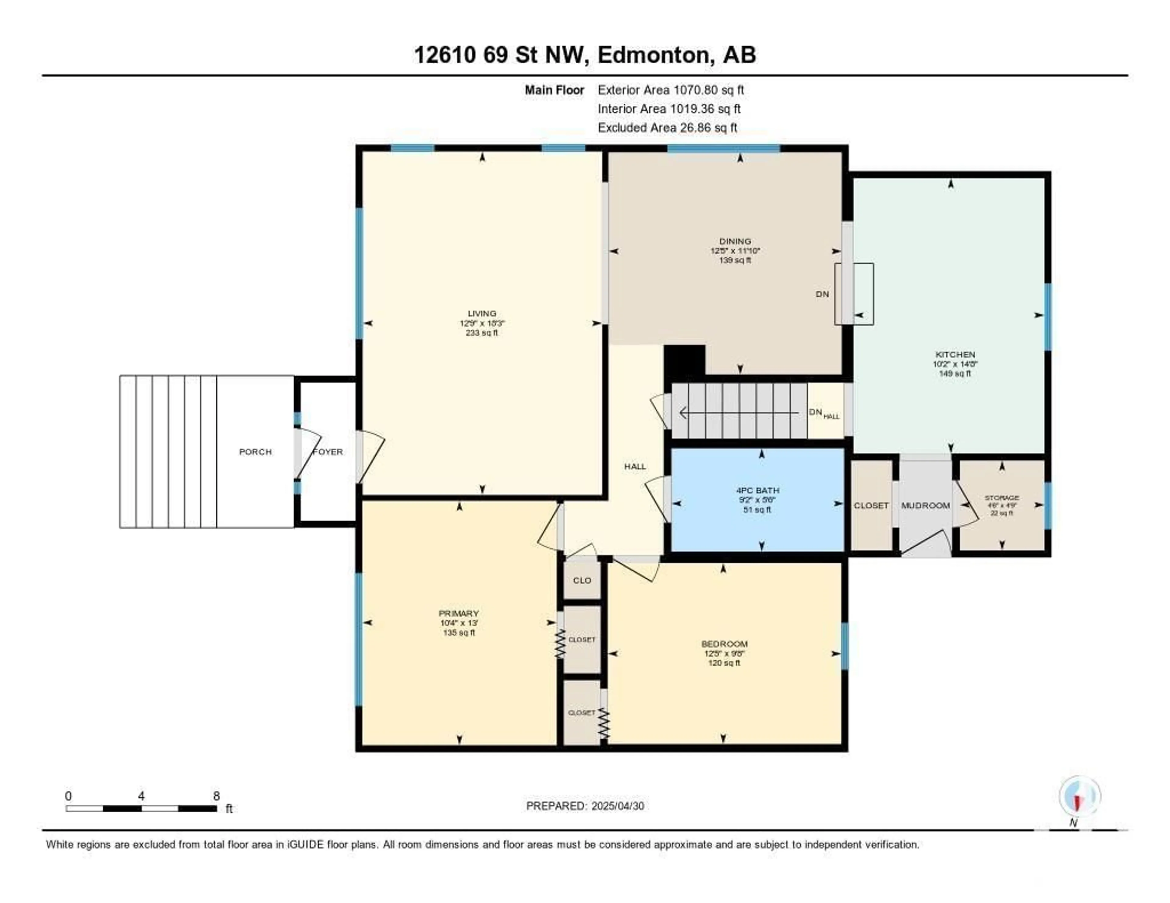Floor plan for 12610 69 ST, Edmonton Alberta T5C0G8