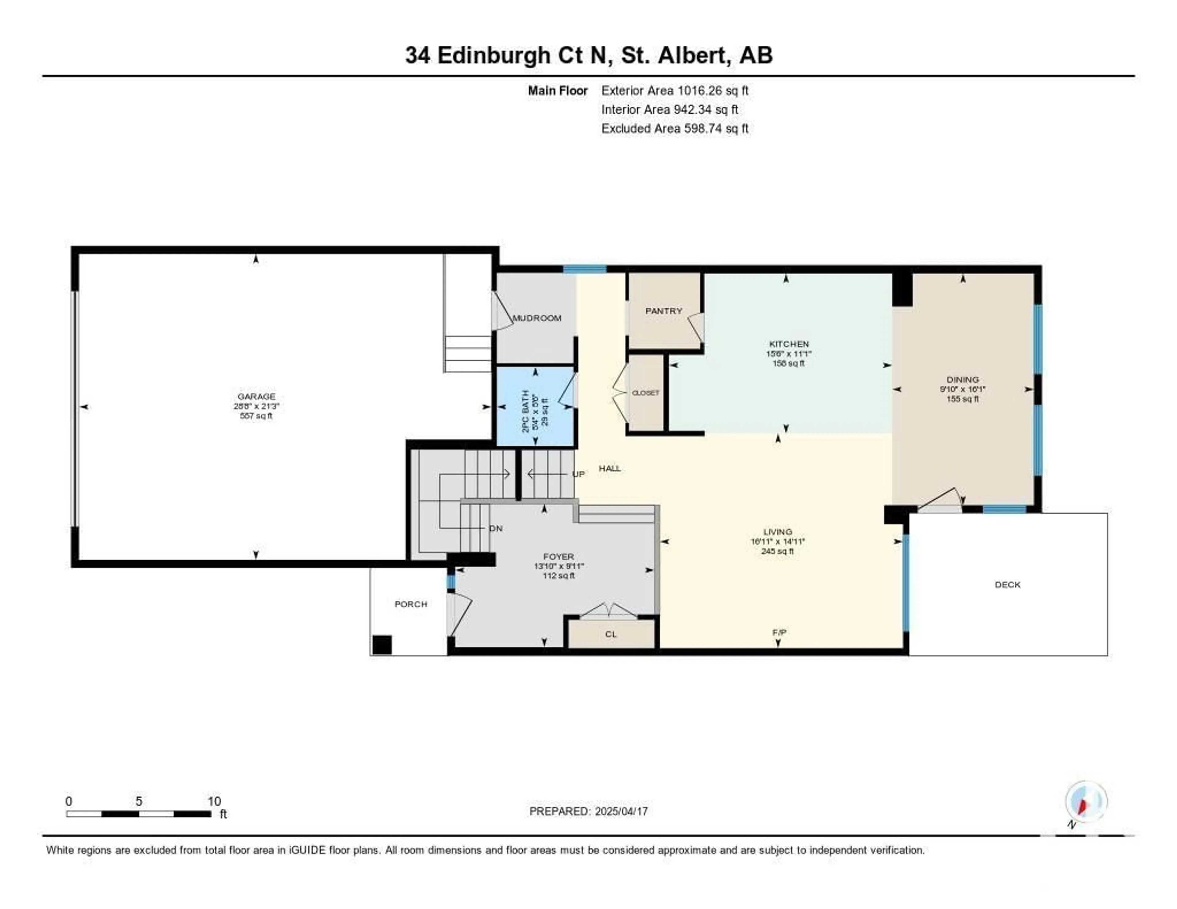 Floor plan for 34 EDINBURGH CO, St. Albert Alberta T8N6M8