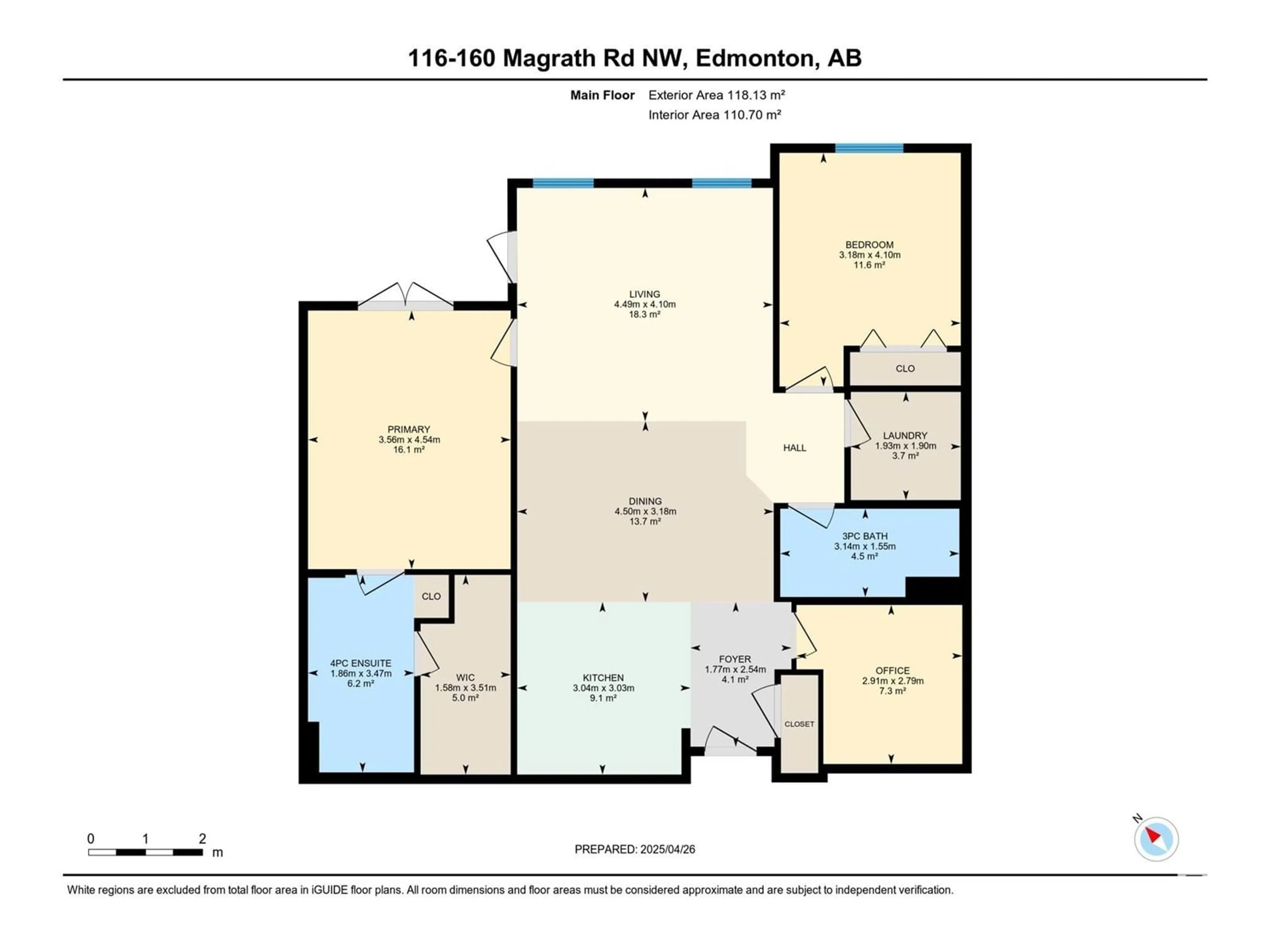 Floor plan for 160 - 116 MAGRATH RD, Edmonton Alberta T6R3T7