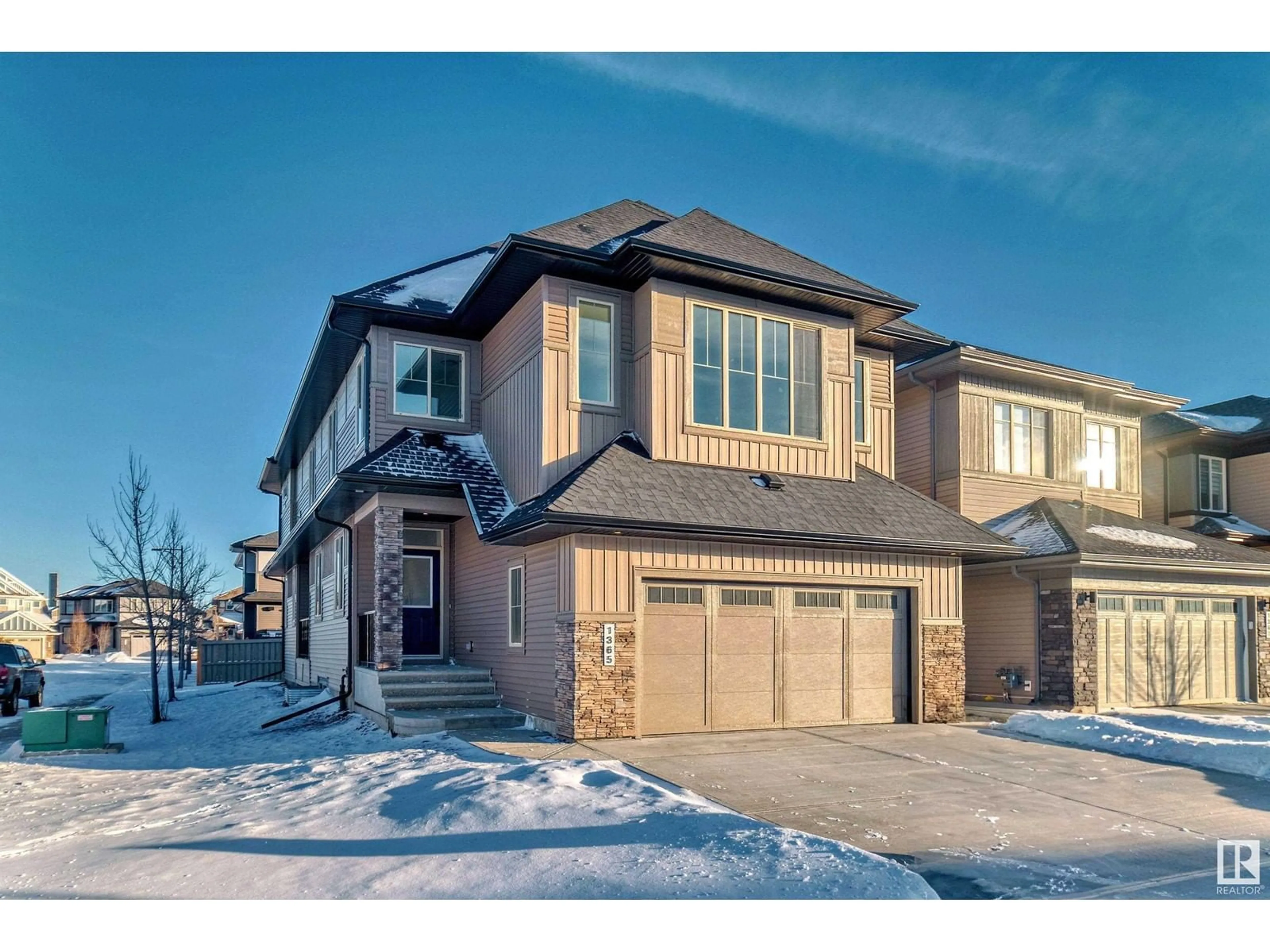 Home with brick exterior material, street for SW - 1365 AINSLIE WD, Edmonton Alberta T6W0H7