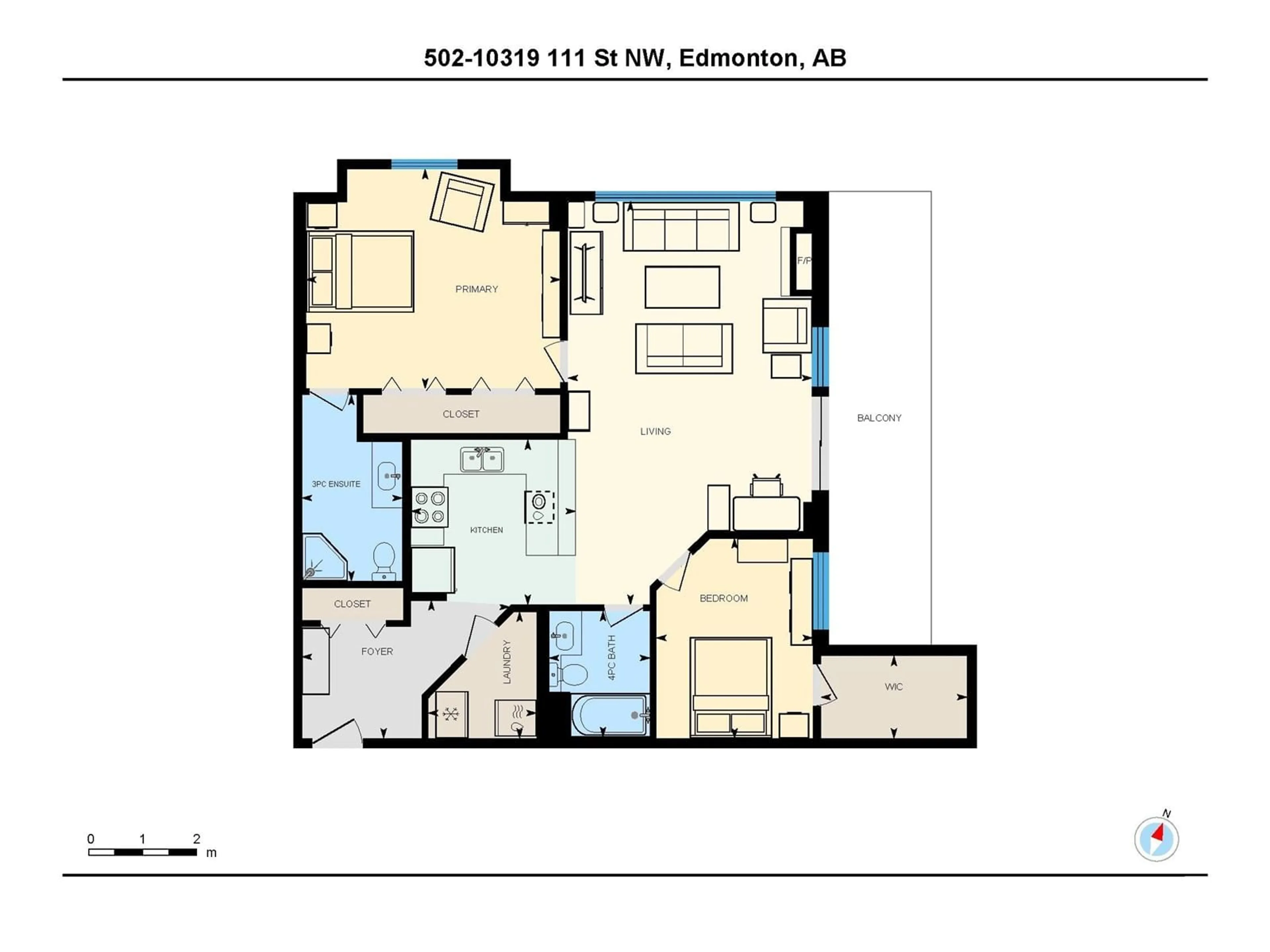 Floor plan for #502 - 10319 111 ST, Edmonton Alberta T5K0A2