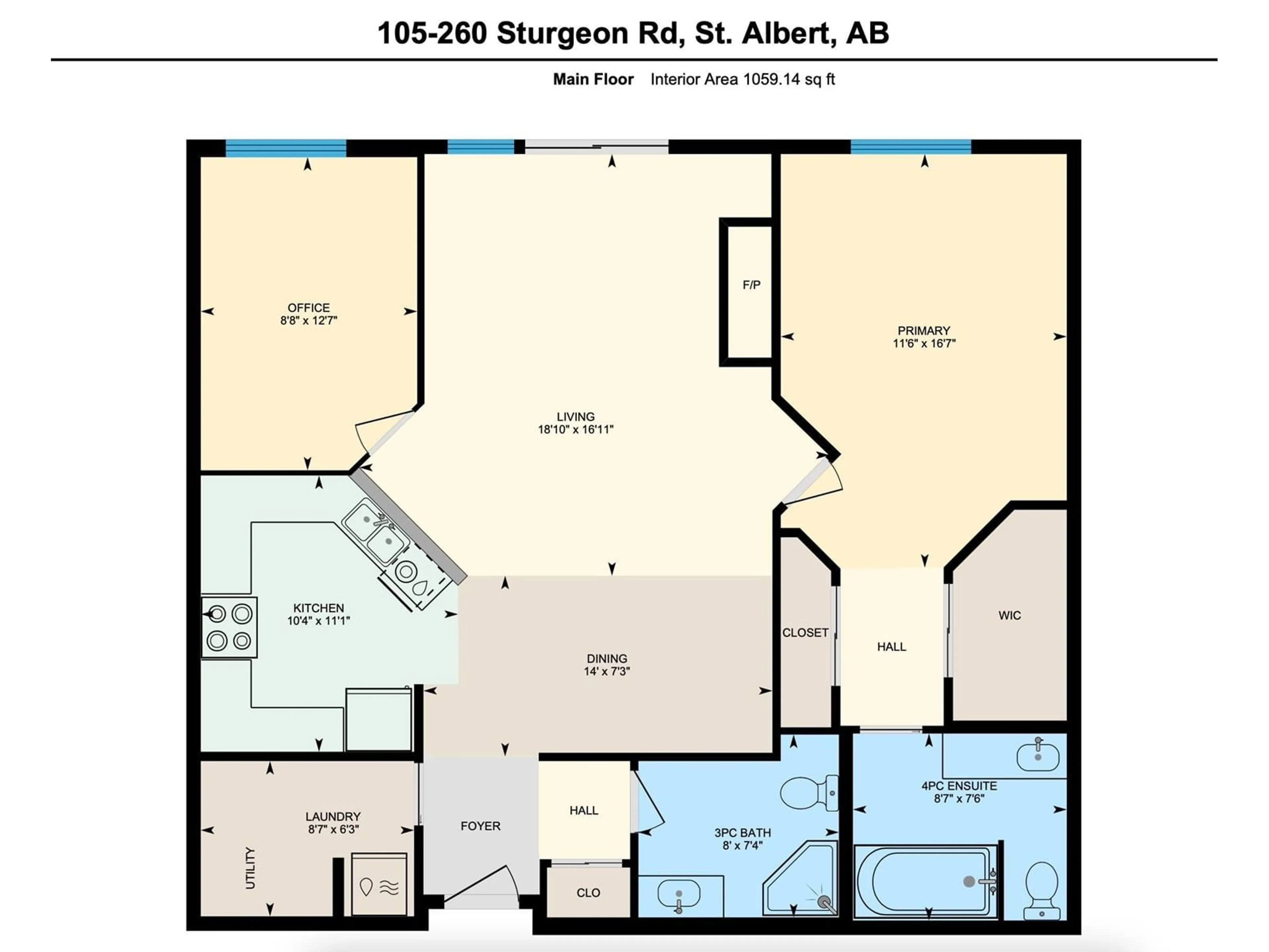 Floor plan for #105 - 260 STURGEON RD, St. Albert Alberta T8N7C6