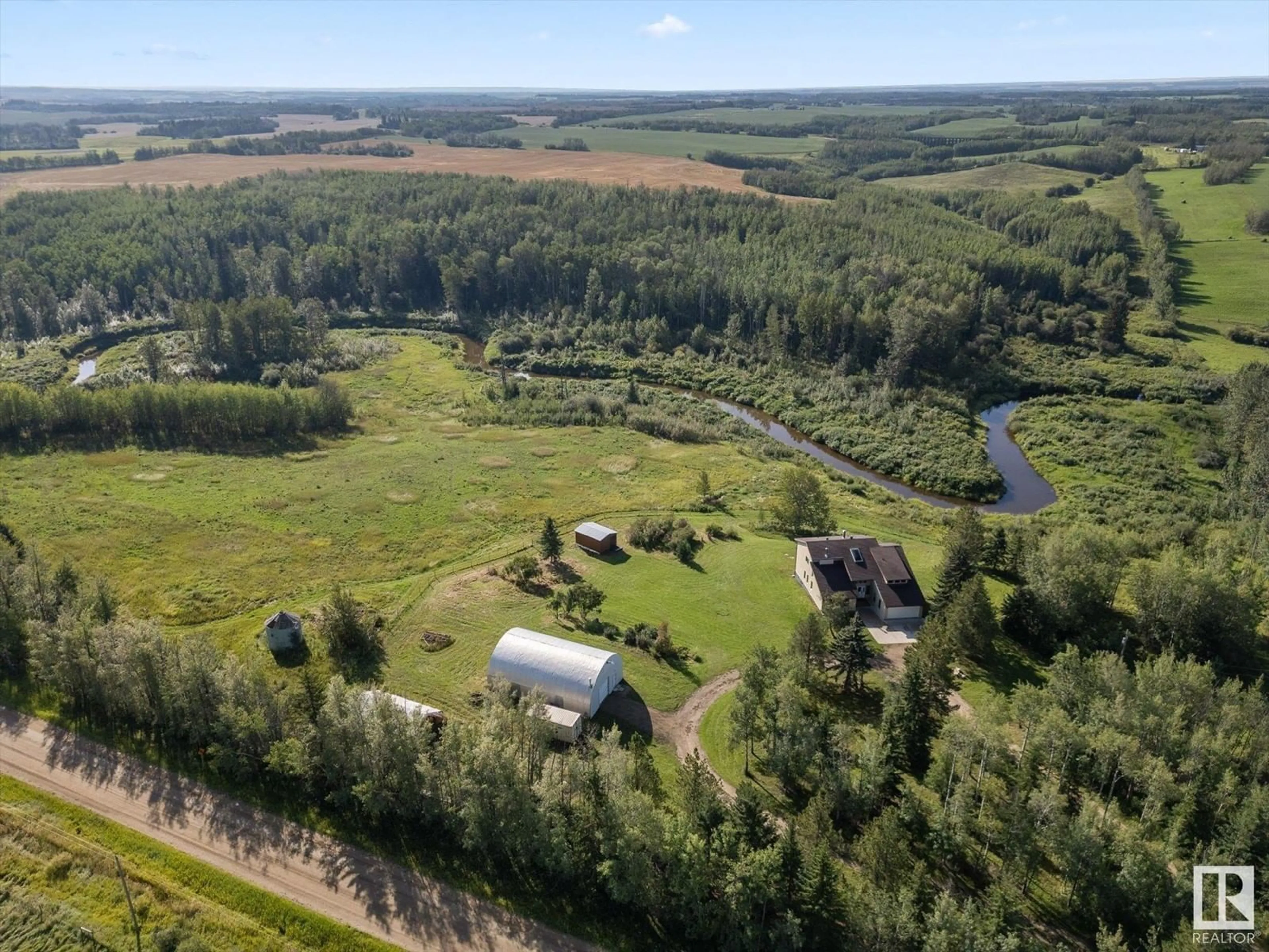 A pic from outside/outdoor area/front of a property/back of a property/a pic from drone, forest/trees view for 8115 TOWNSHIP ROAD 574, Rural Lac Ste. Anne County Alberta T0E1N0