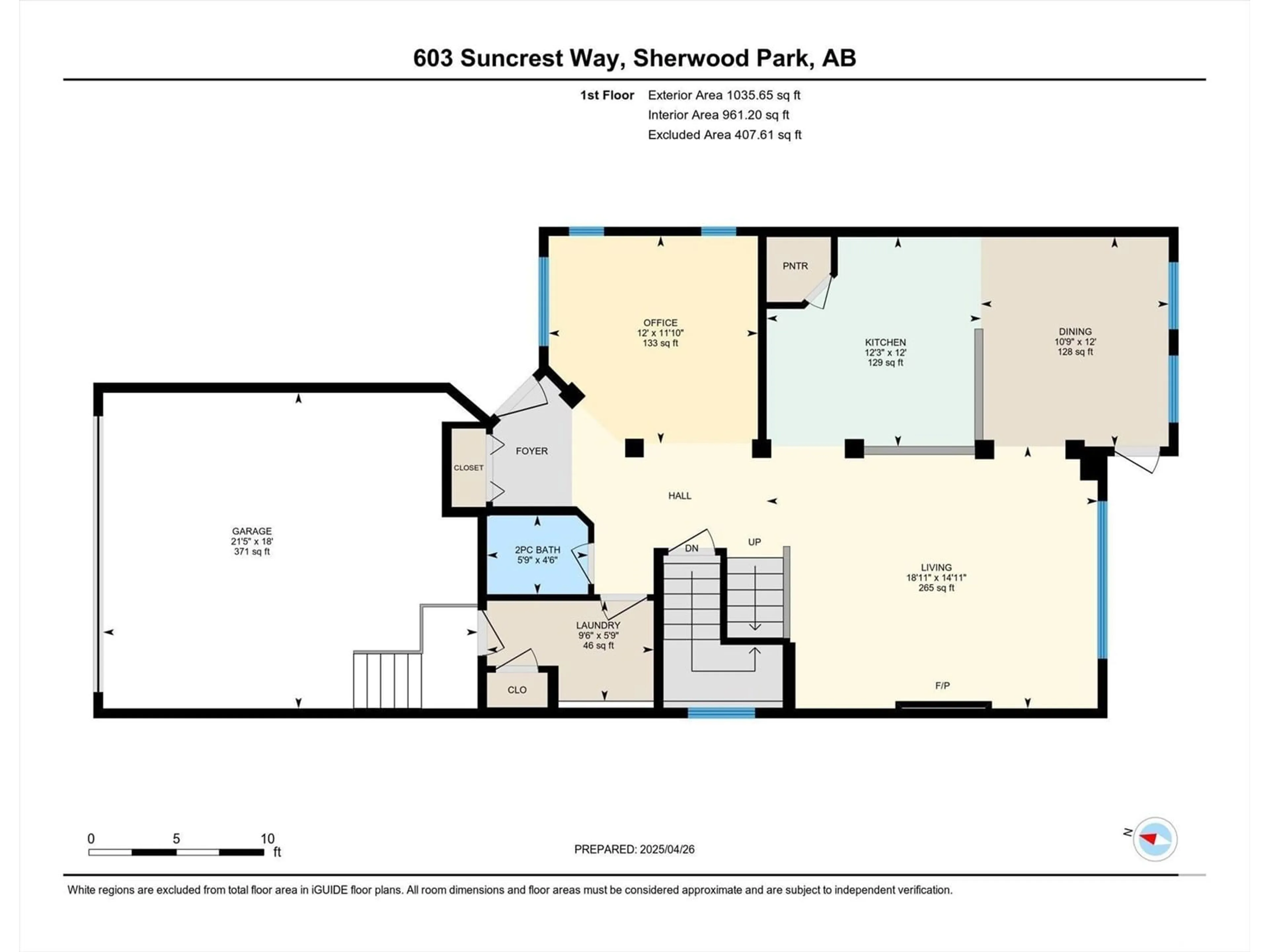 Floor plan for 603 SUNCREST WY, Sherwood Park Alberta T8H0G7