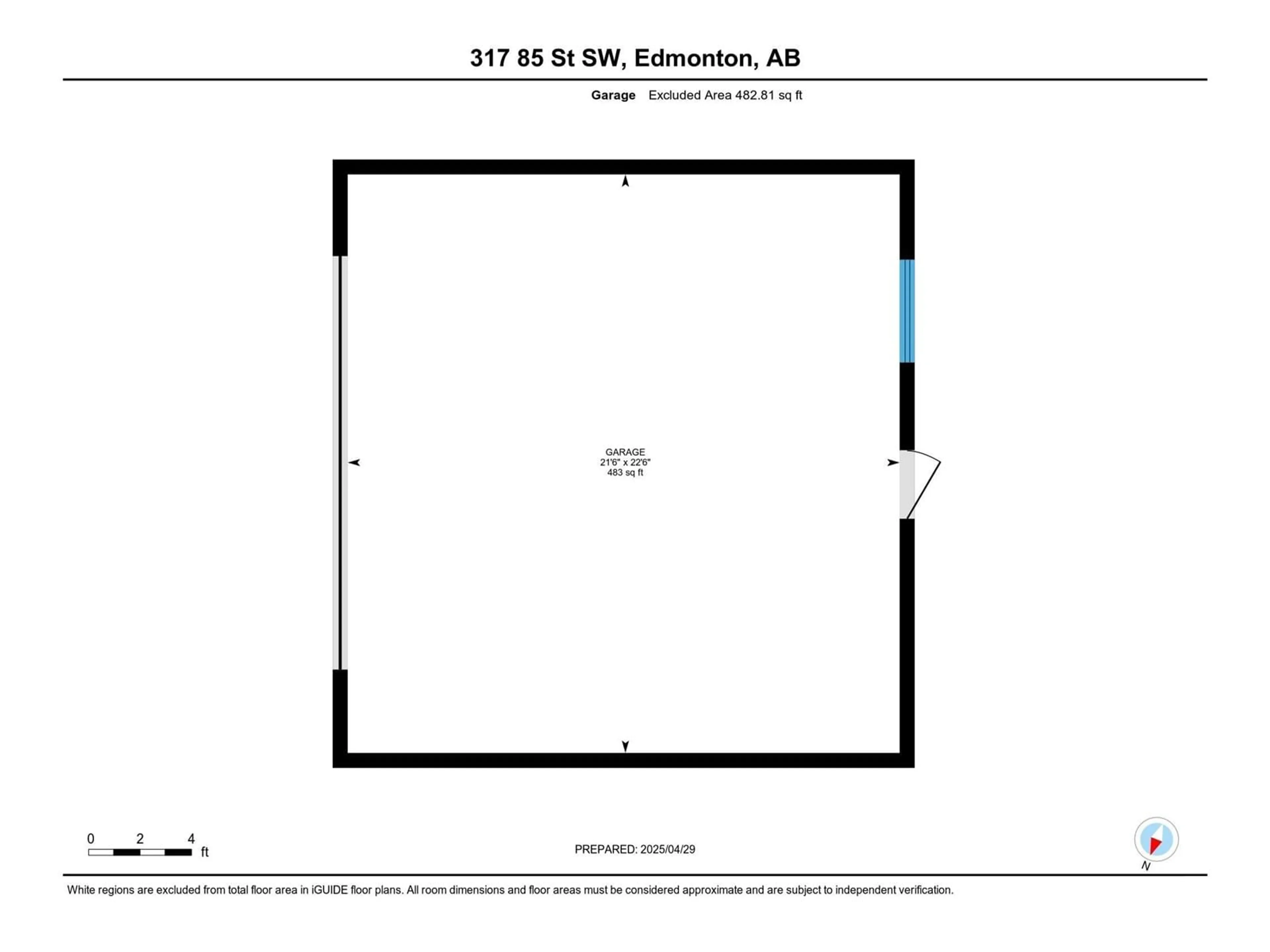 Floor plan for 317 85 ST, Edmonton Alberta T6X1H7