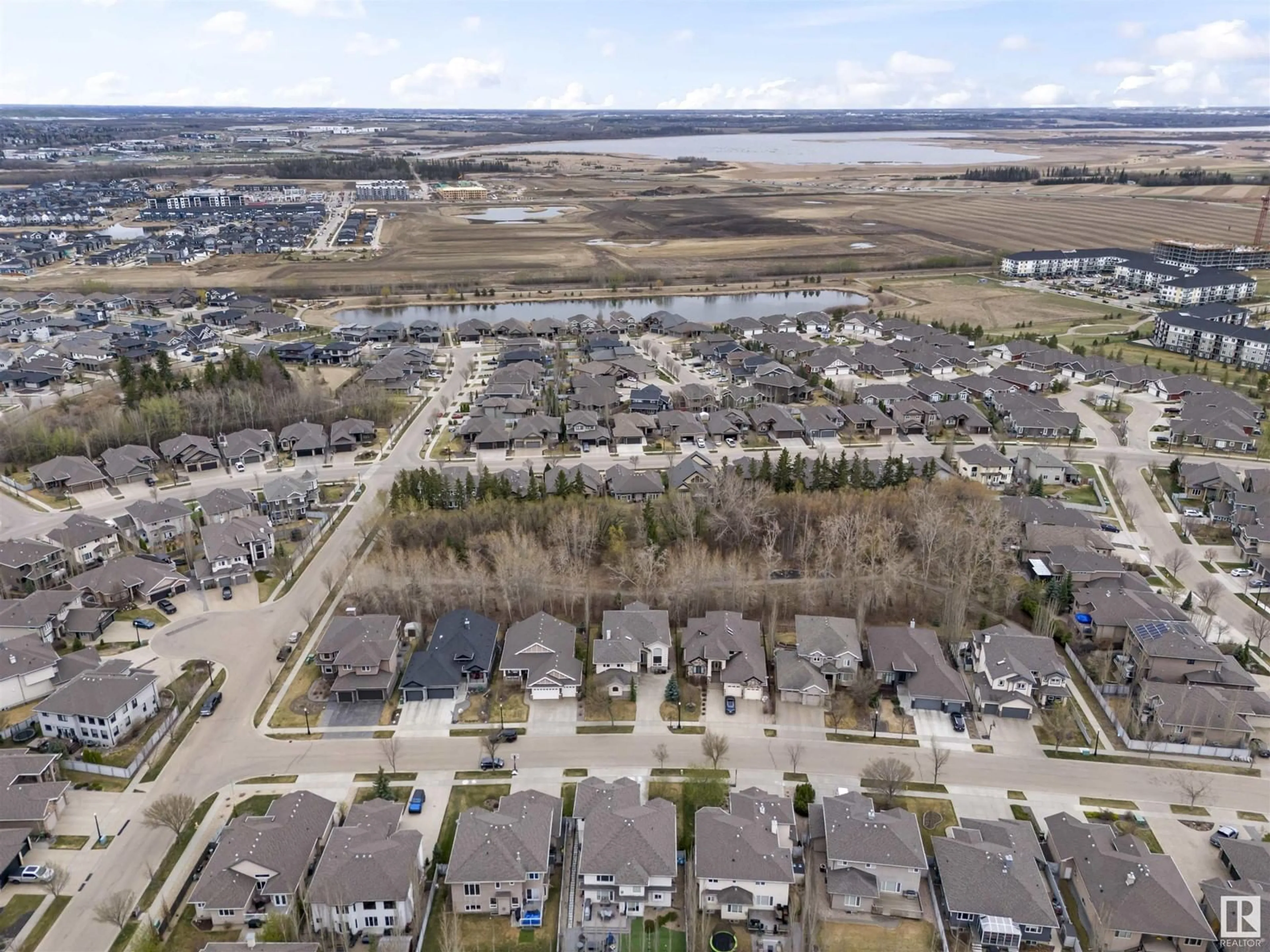A pic from outside/outdoor area/front of a property/back of a property/a pic from drone, water/lake/river/ocean view for 8 LOISELLE WAY, St. Albert Alberta T8N2P3