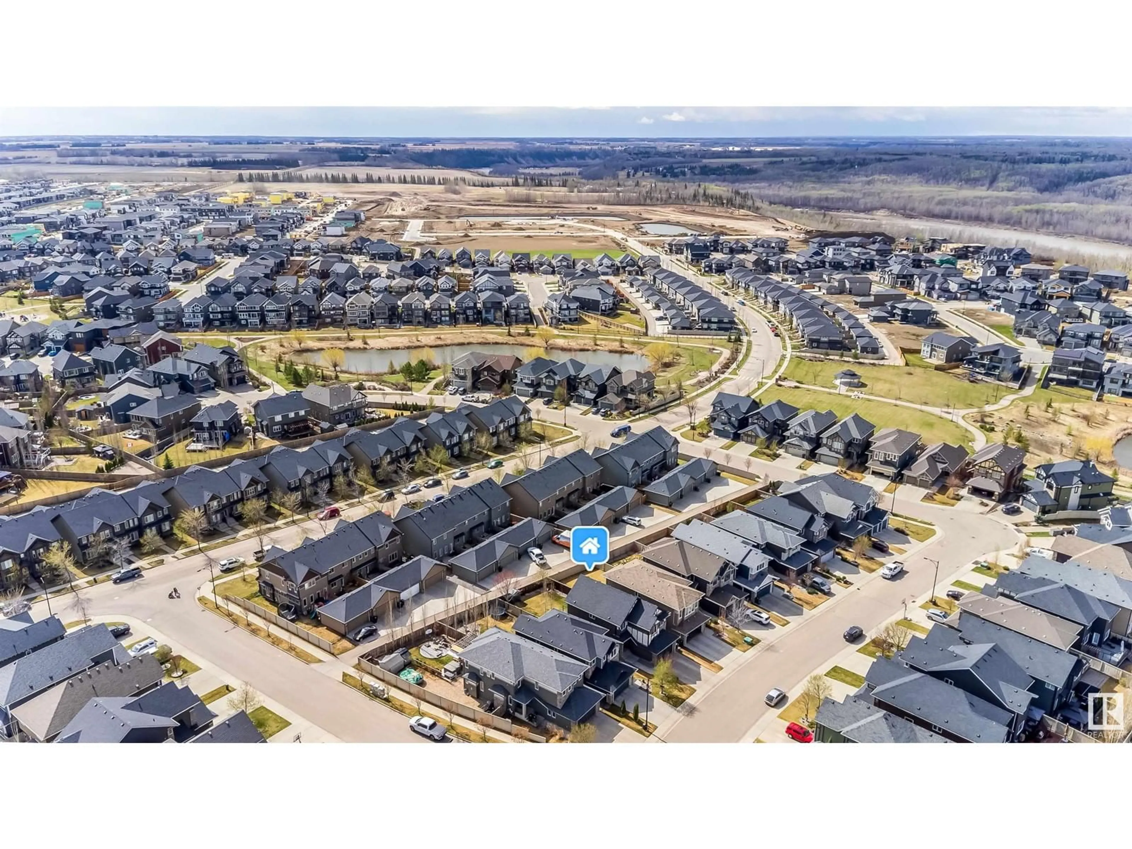 A pic from outside/outdoor area/front of a property/back of a property/a pic from drone, street for 3729 KIDD CR, Edmonton Alberta T6W2R1