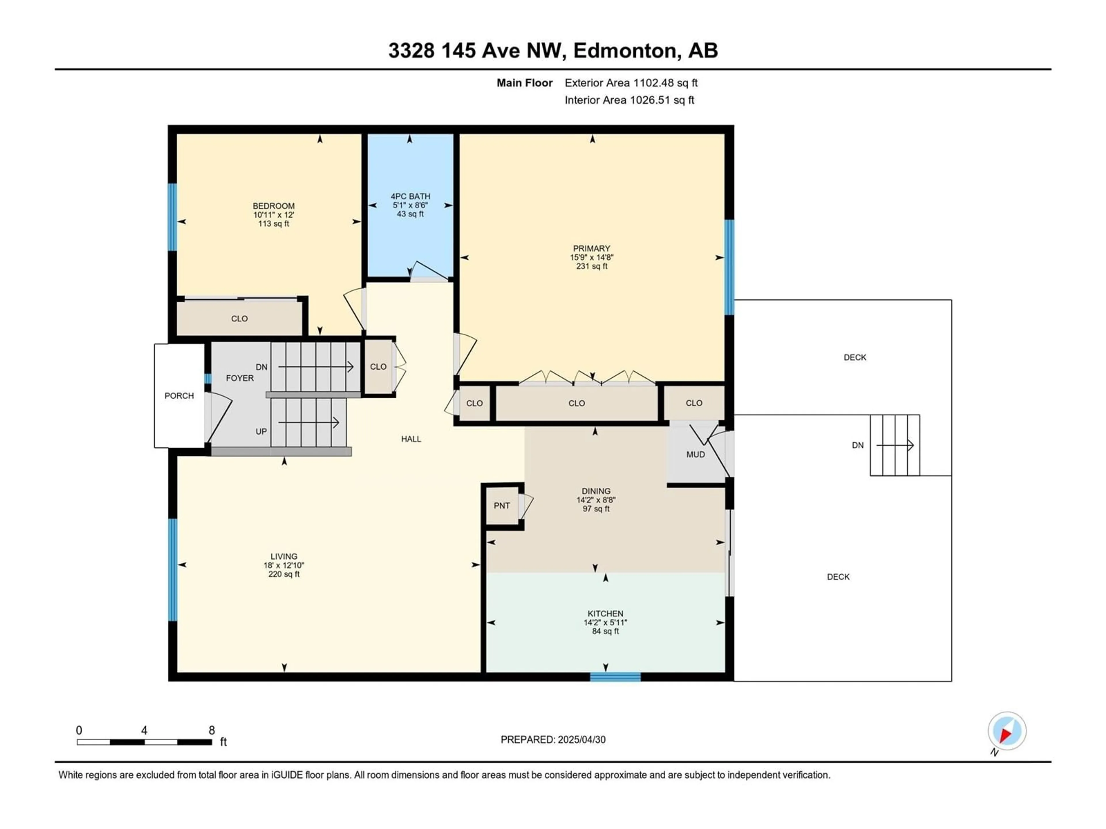 Floor plan for 3328 145 AV, Edmonton Alberta T5Y2E5