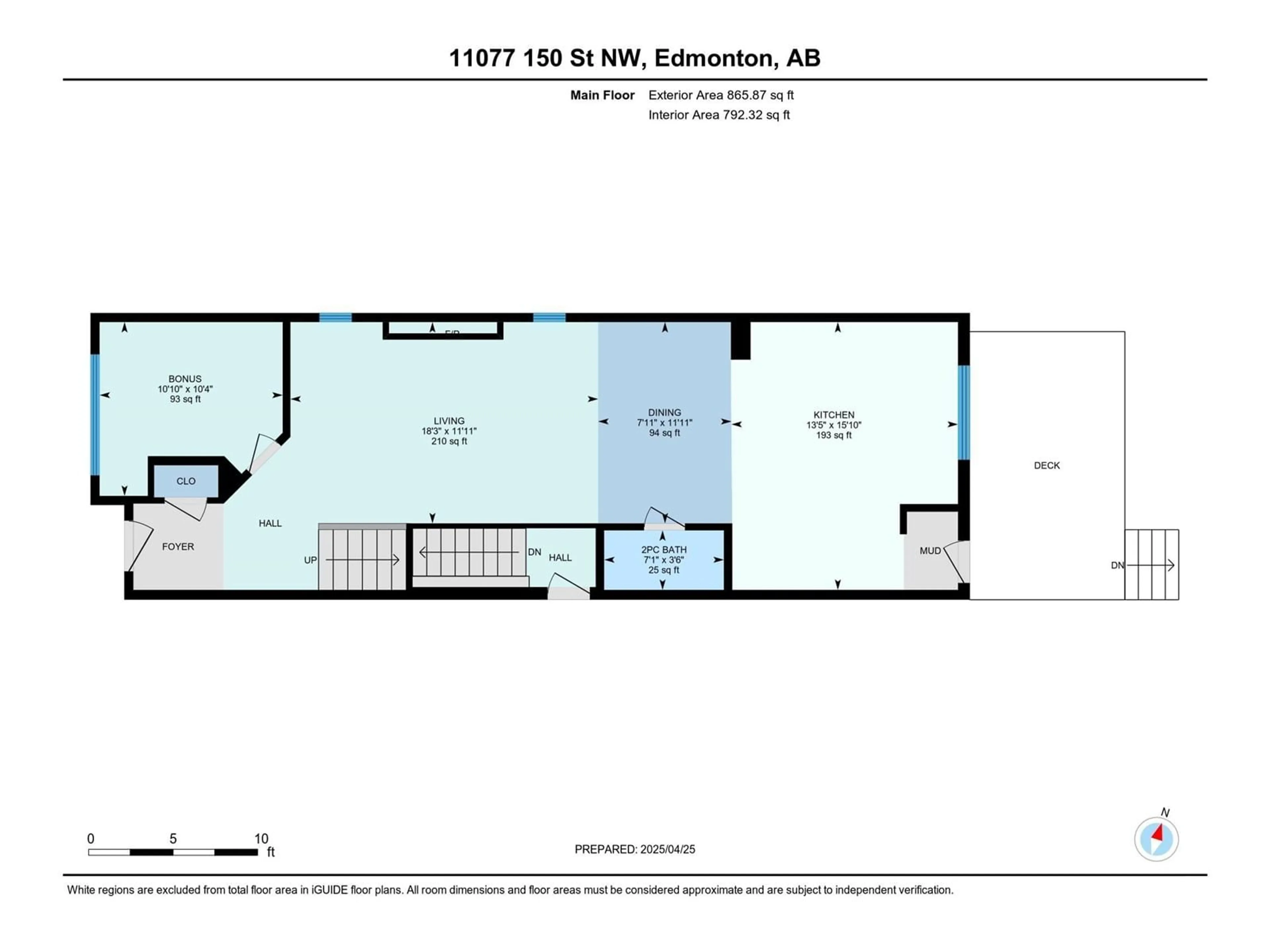 Floor plan for NW - 11077 150 ST, Edmonton Alberta T5P1R9