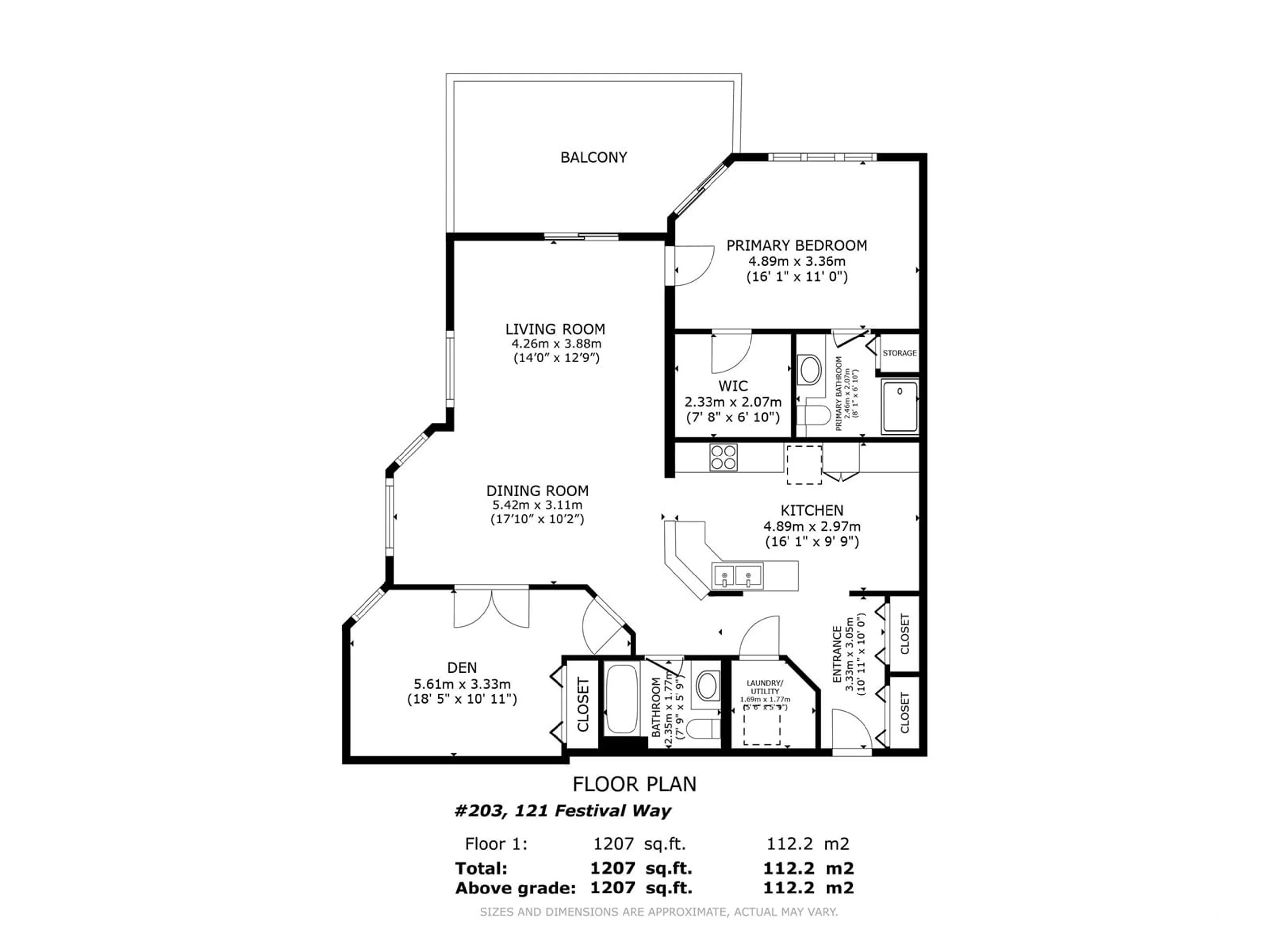 Floor plan for #203 - 121 FESTIVAL WY, Sherwood Park Alberta T8A3B4