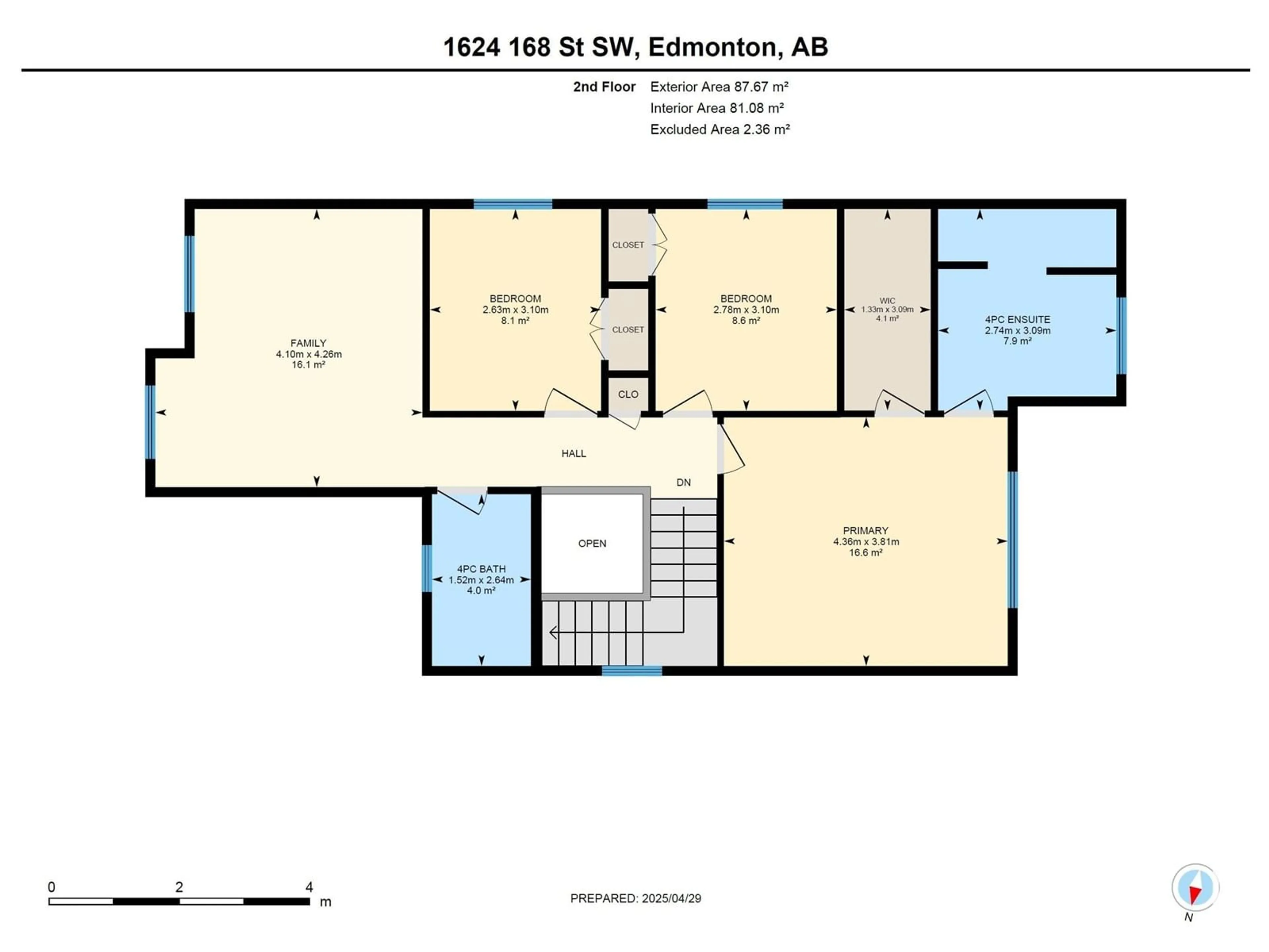 Floor plan for SW - 1624 168 ST, Edmonton Alberta T6W3R7