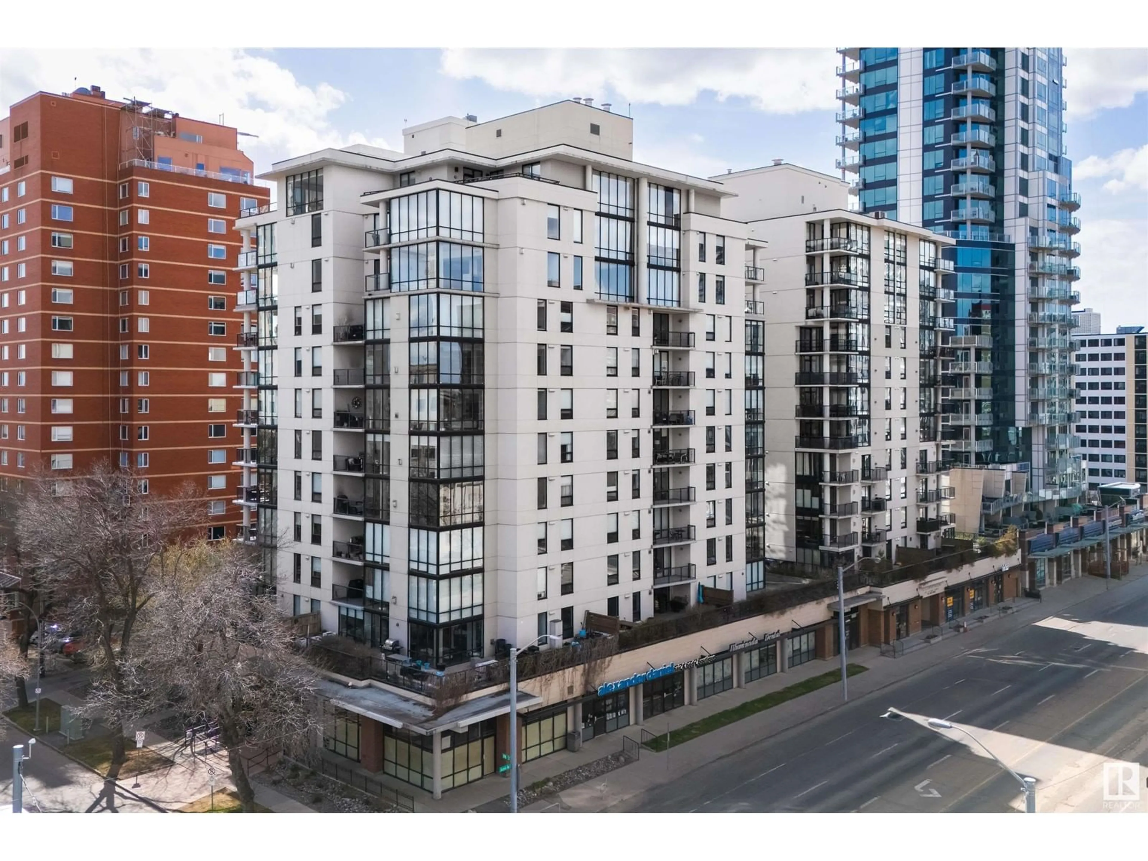 A pic from outside/outdoor area/front of a property/back of a property/a pic from drone, city buildings view from balcony for 701 - 10028 119 ST, Edmonton Alberta T5K1Y8
