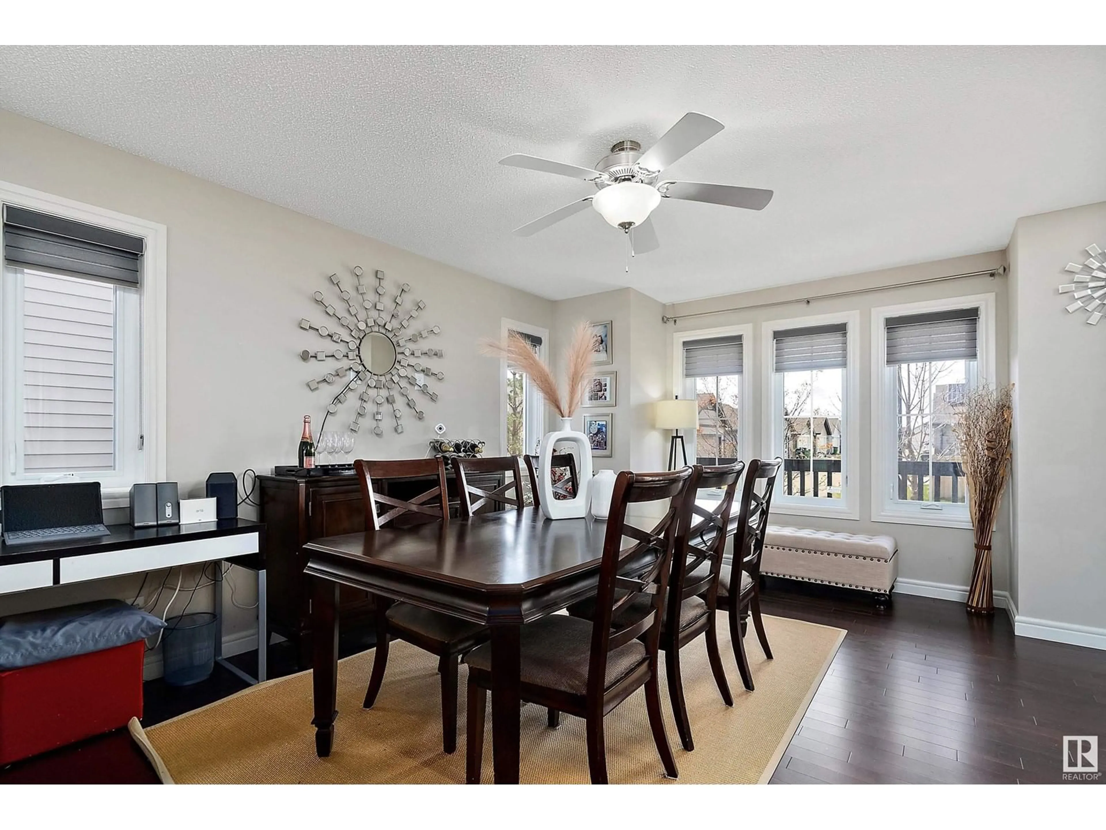 Dining room, wood/laminate floor for SW - 1723 56 ST, Edmonton Alberta T6X0P6