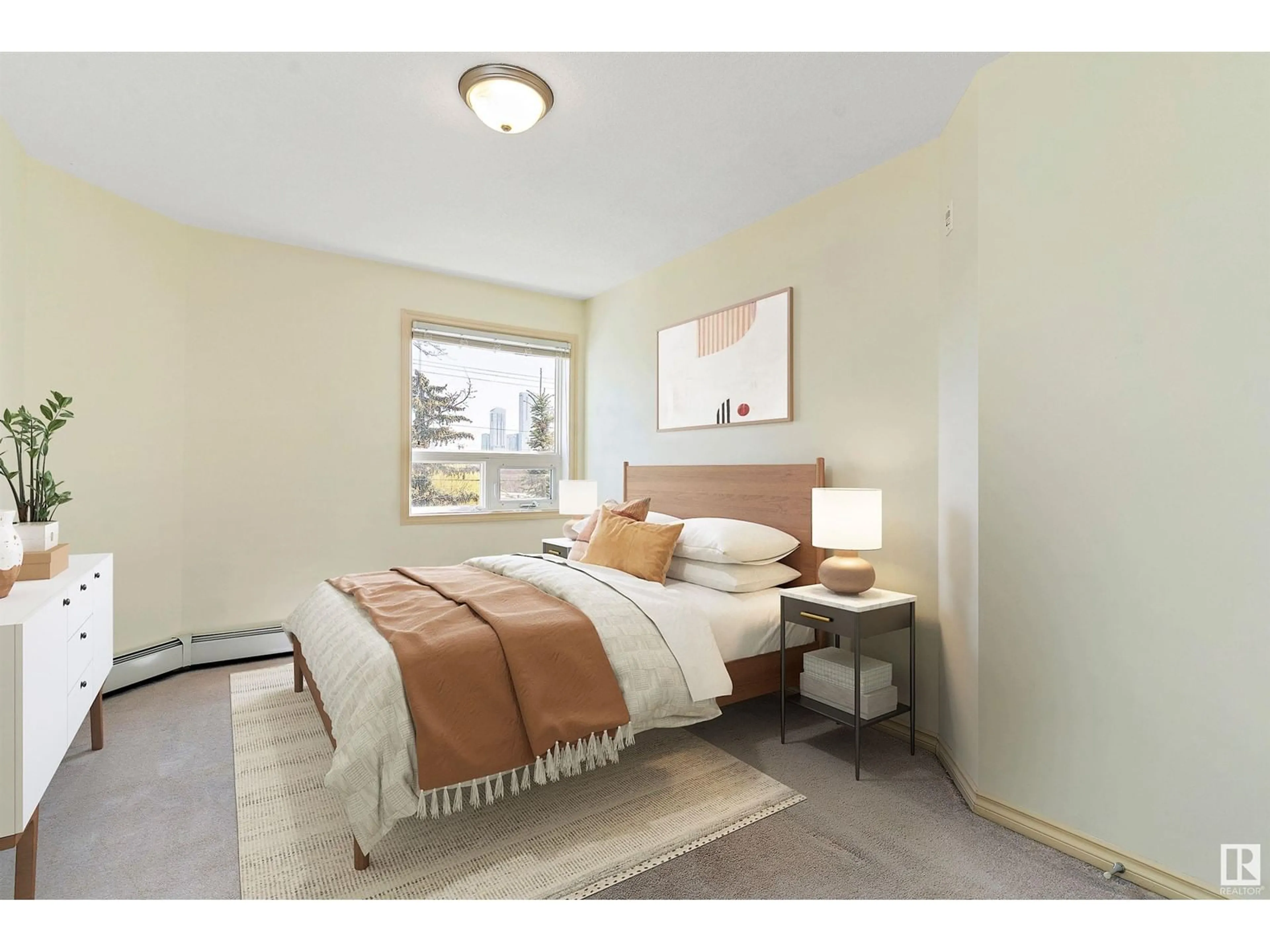 Bedroom with bed, unknown for 303 - 10710 116 ST NW, Edmonton Alberta T5H3M2