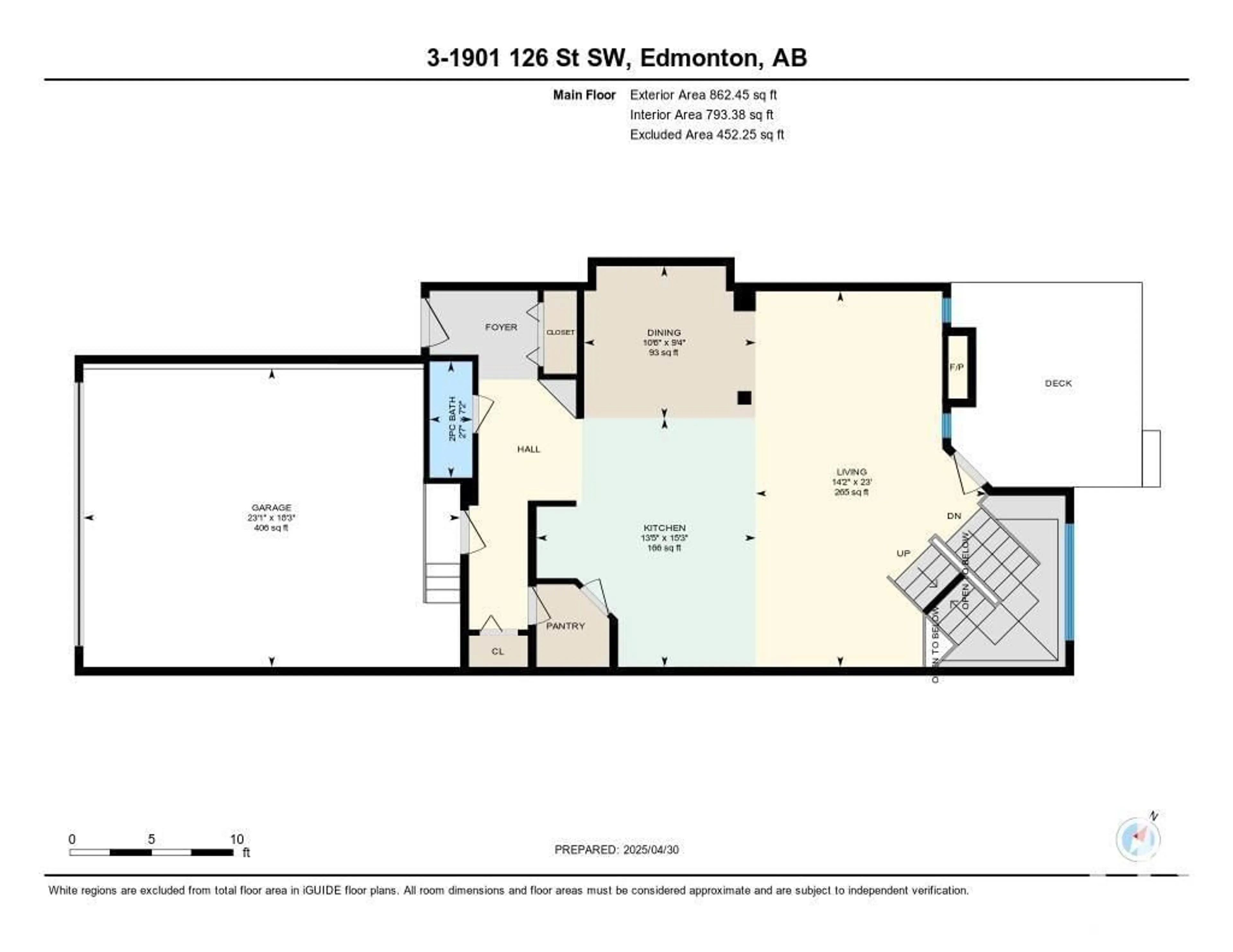 Floor plan for #3 - 1901 126 ST, Edmonton Alberta T6W1X3