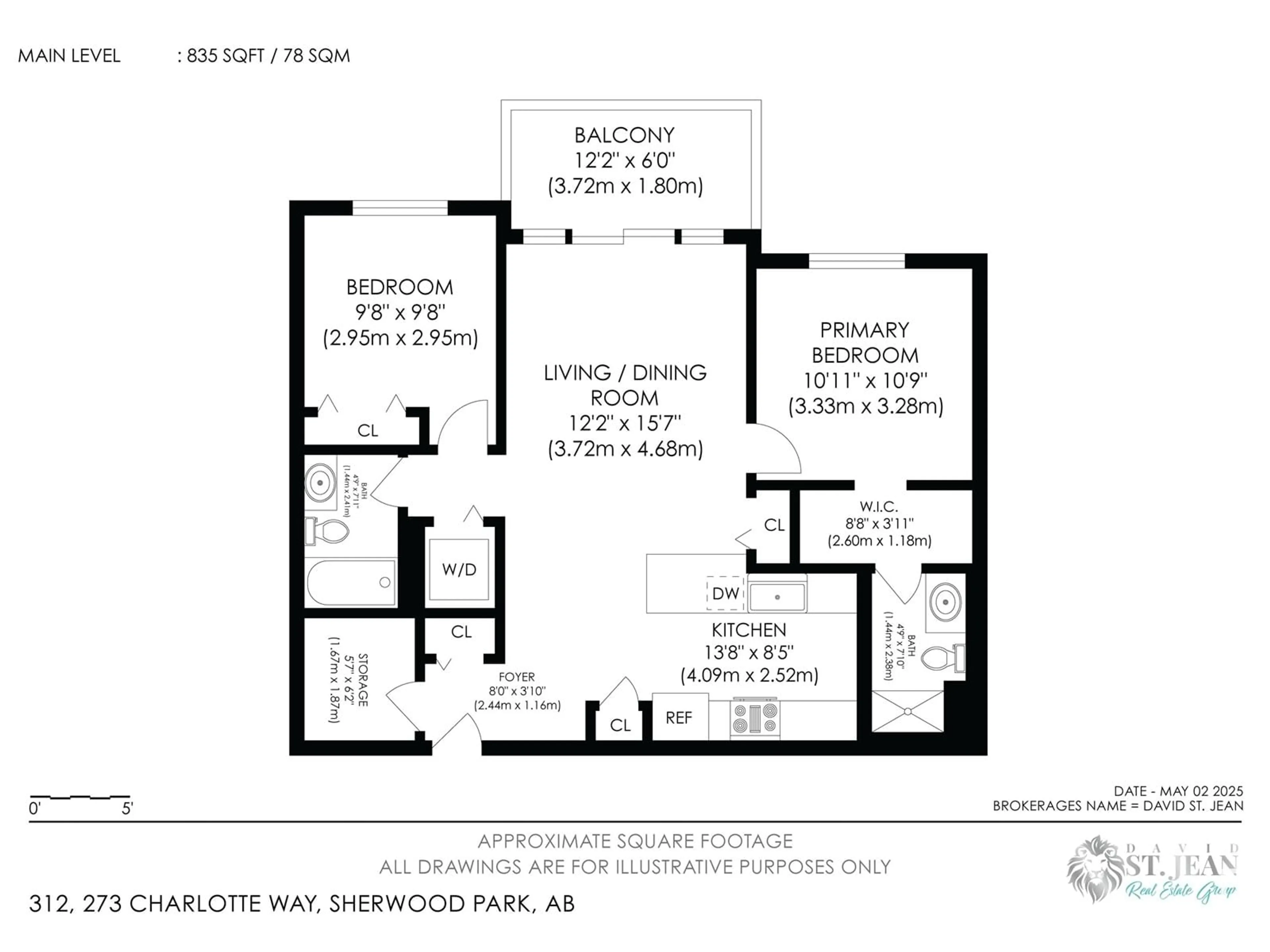 Floor plan for 312 - 273 CHARLOTTE WY, Sherwood Park Alberta T8H0N9