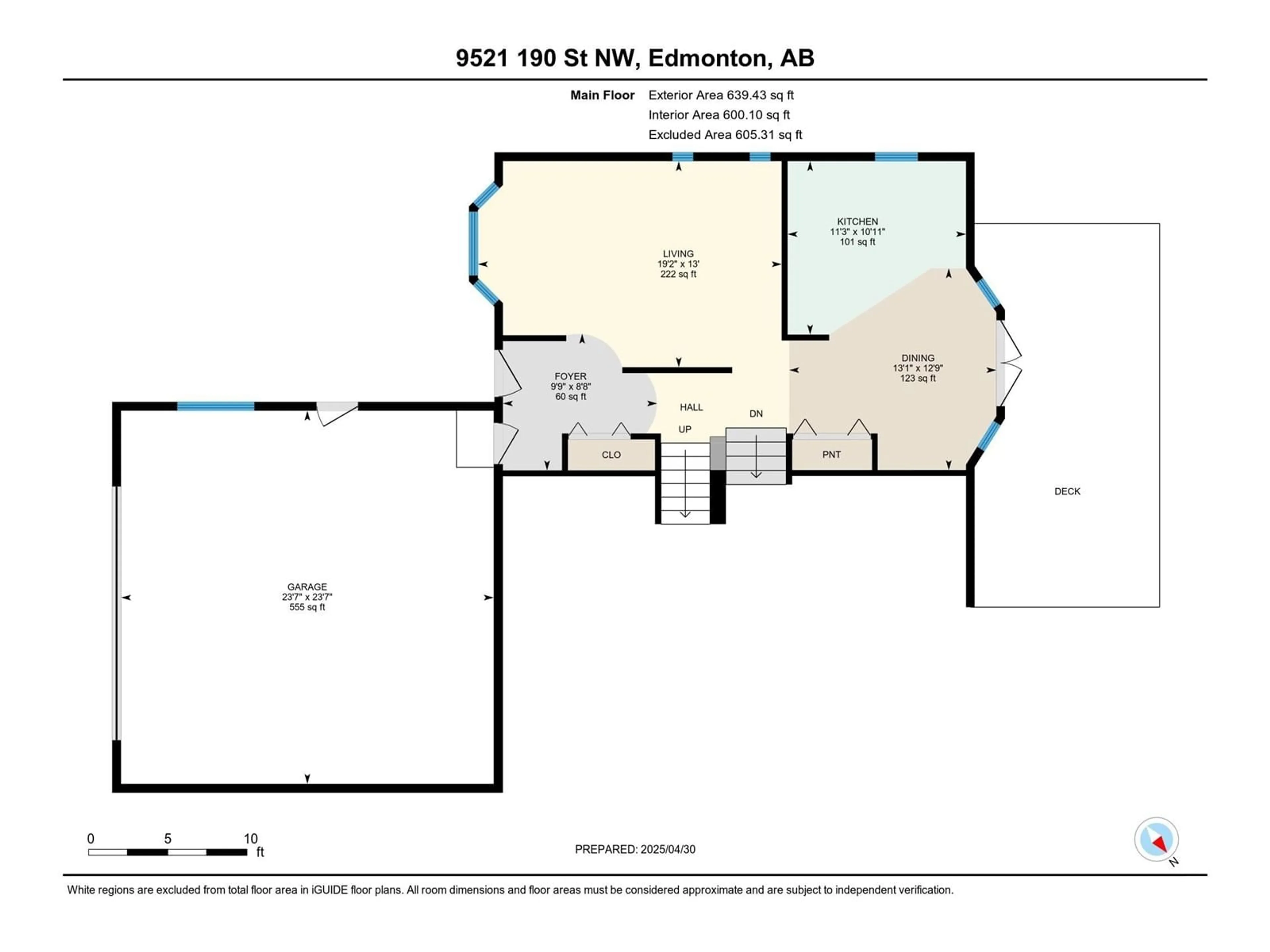 Floor plan for 9521 190 ST, Edmonton Alberta T5T5L1