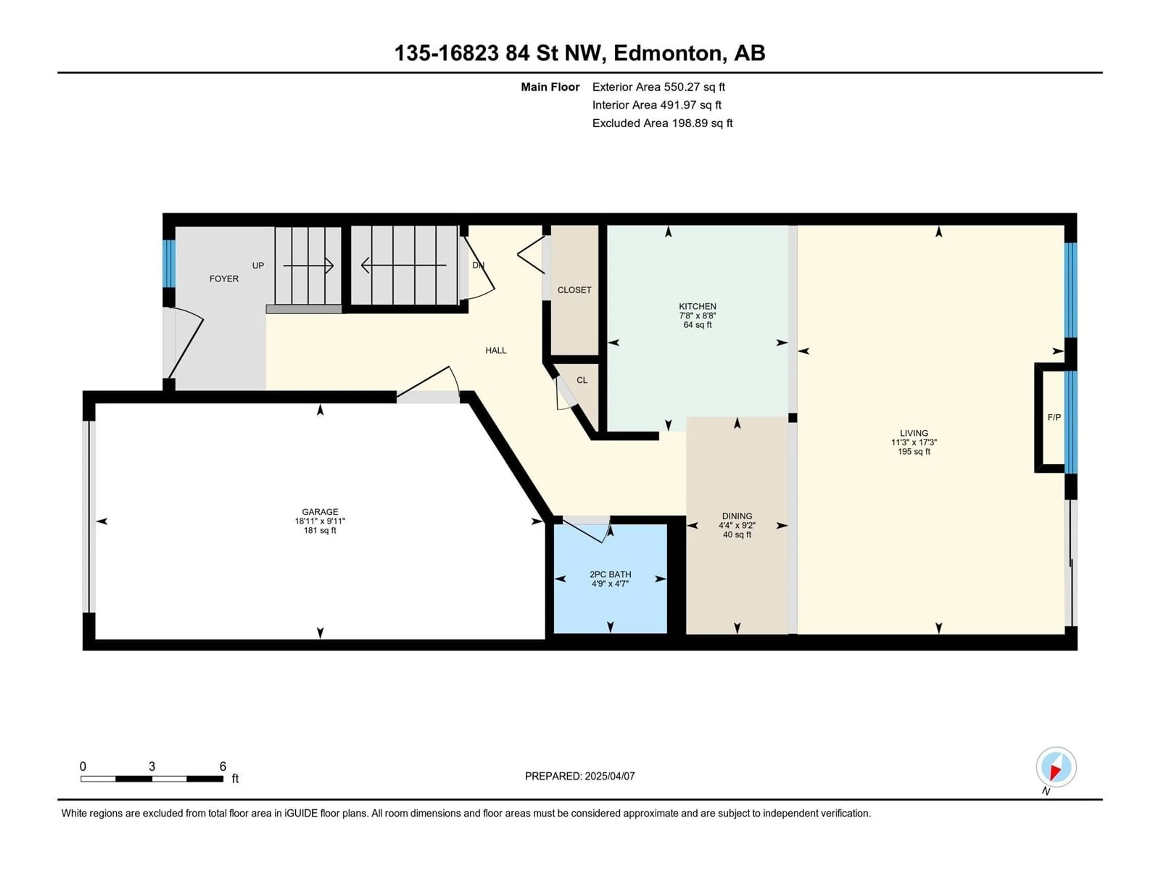 Floor plan for 135 16823 84 ST, Edmonton Alberta T5Z3S4