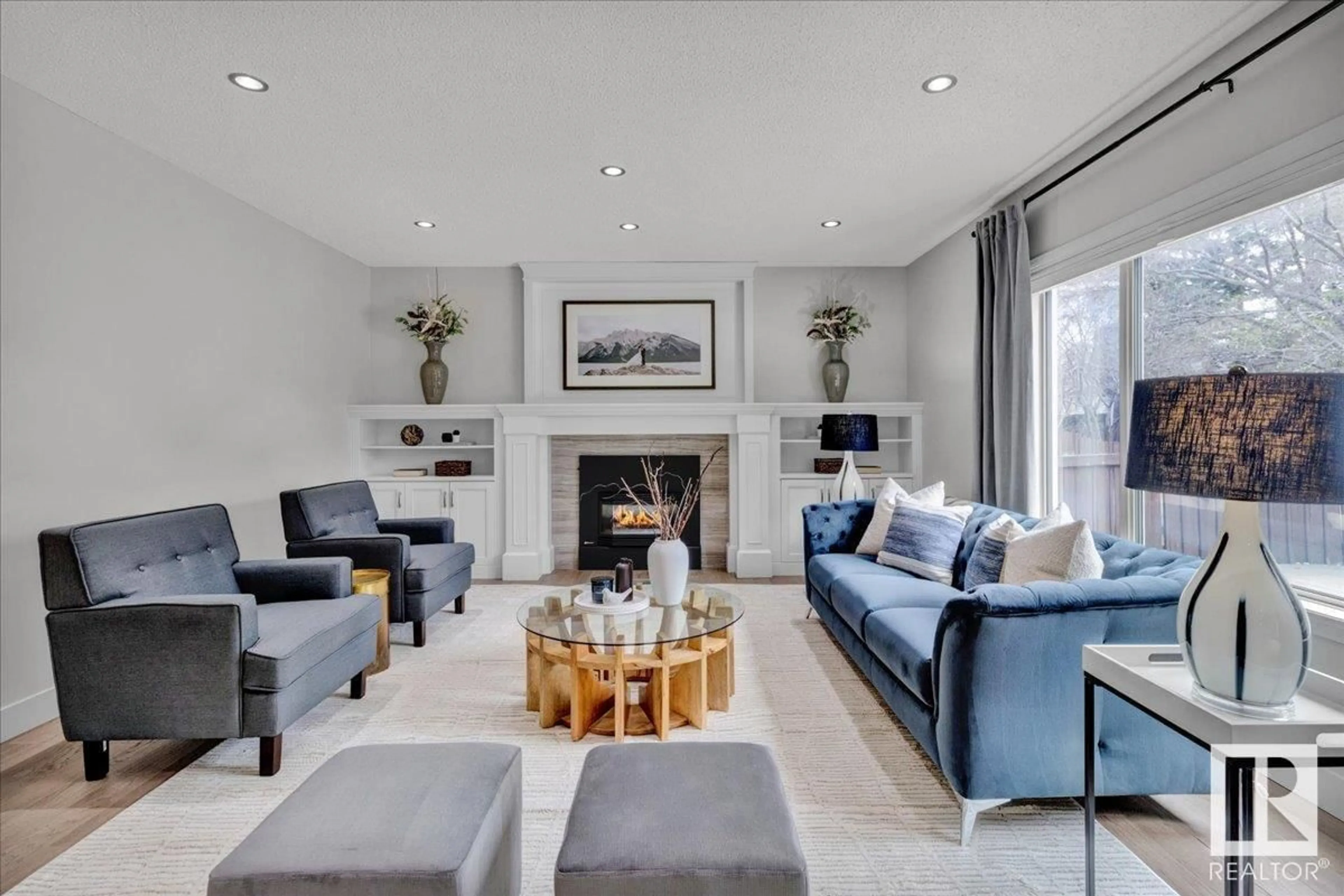 Living room with furniture, unknown for 296 RHATIGAN RD, Edmonton Alberta T6R1C6