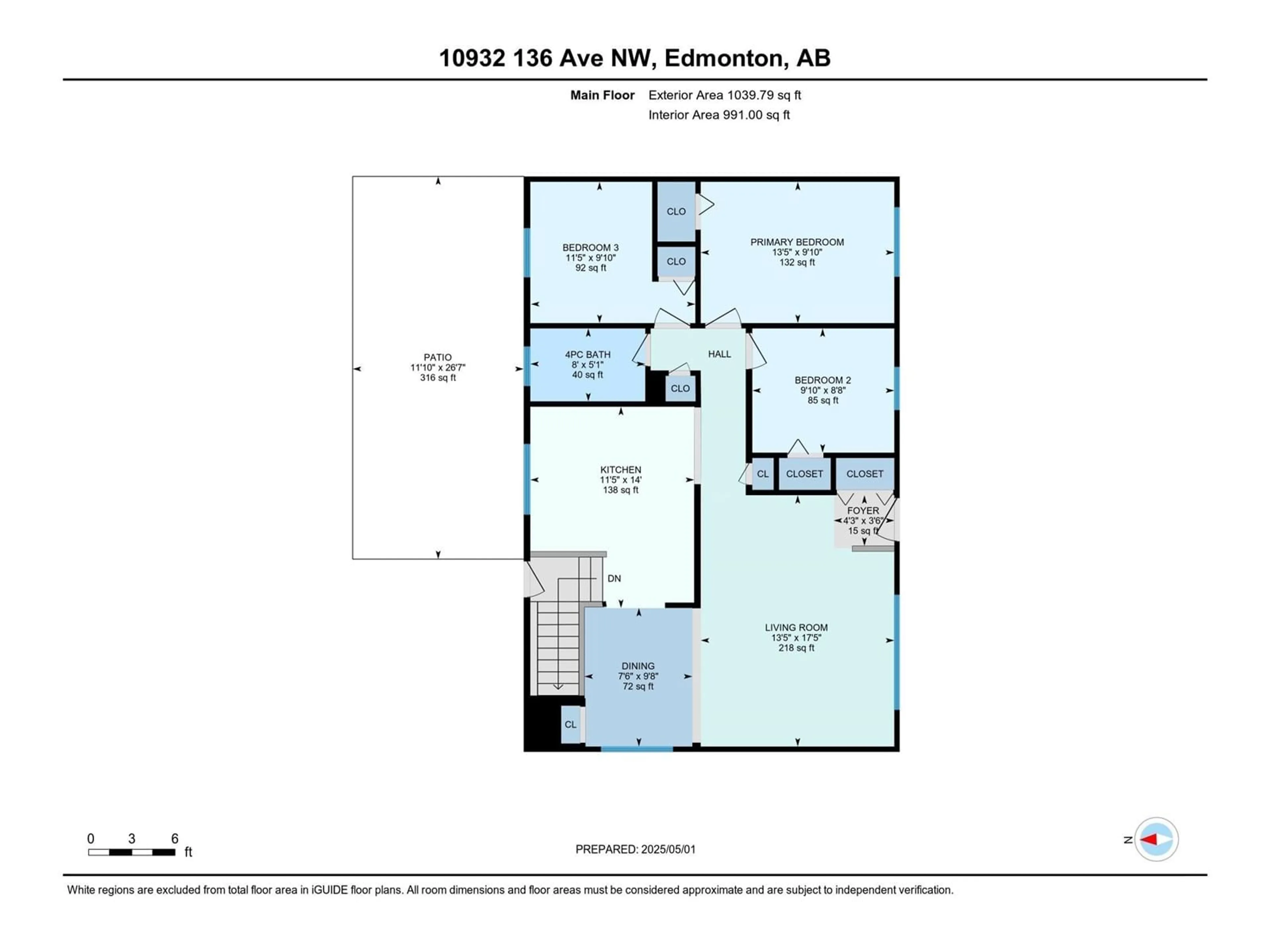 Floor plan for 10932 136 AV, Edmonton Alberta T5E1W7