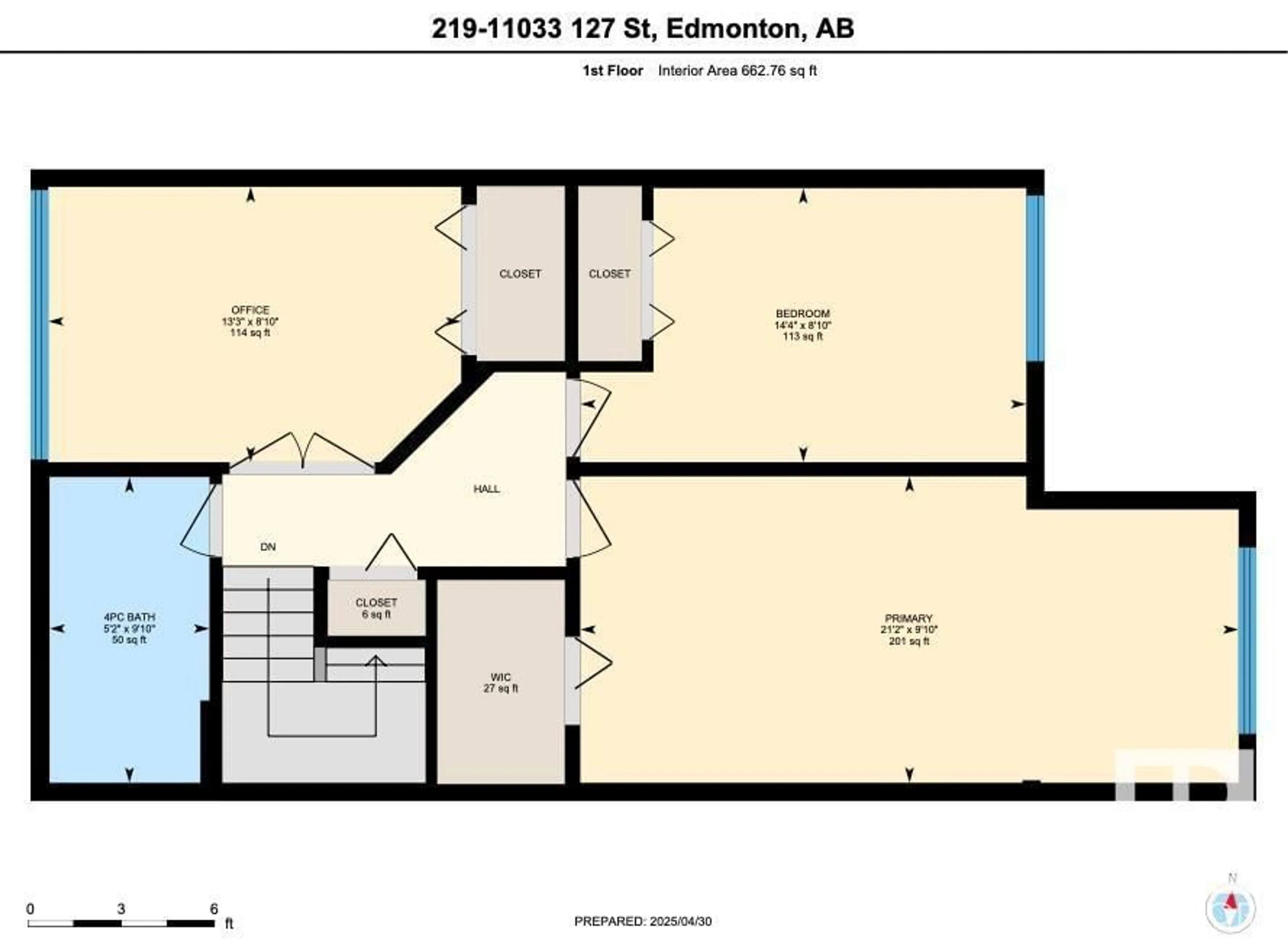 Floor plan for 219 - 11033 127 ST, Edmonton Alberta T5M2T5
