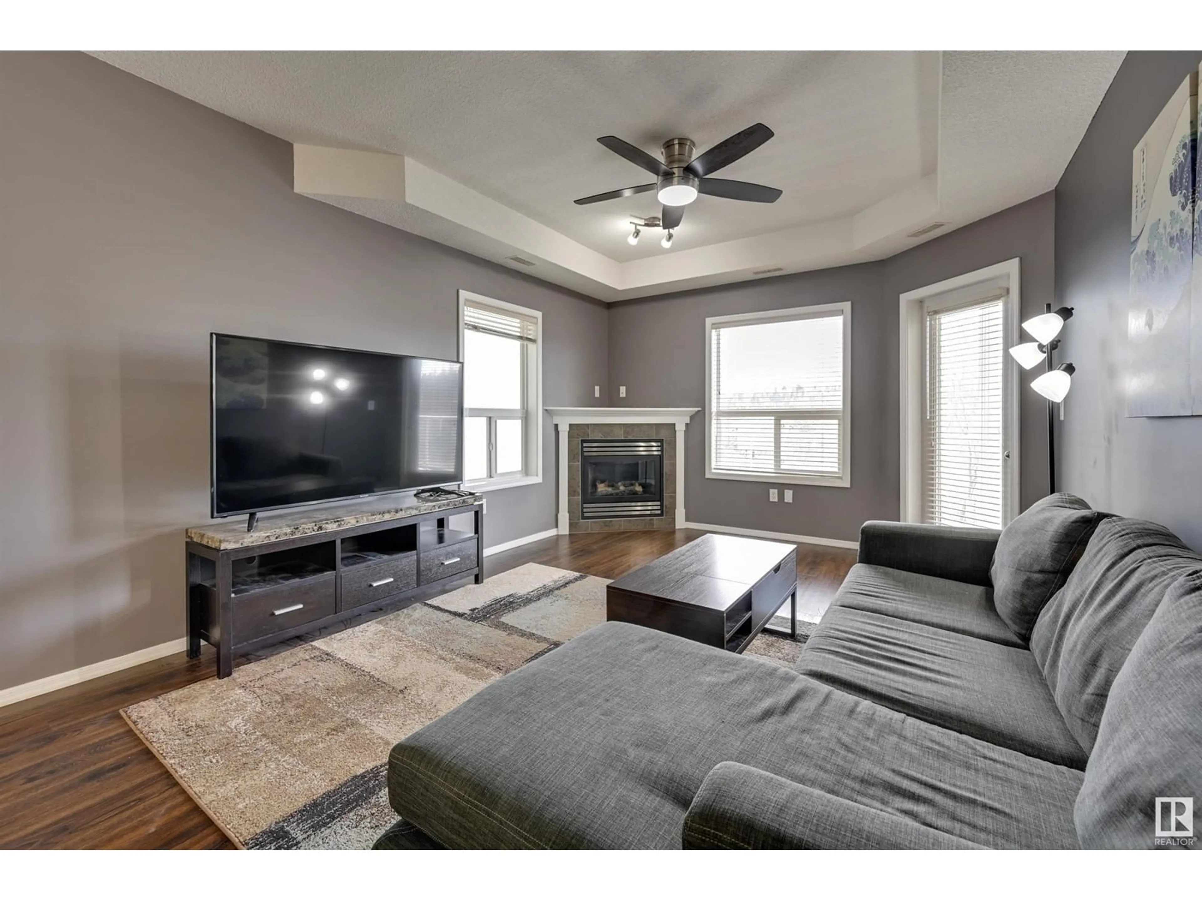 Living room with furniture, unknown for 416 - 9008 99 AV, Edmonton Alberta T5H4M6
