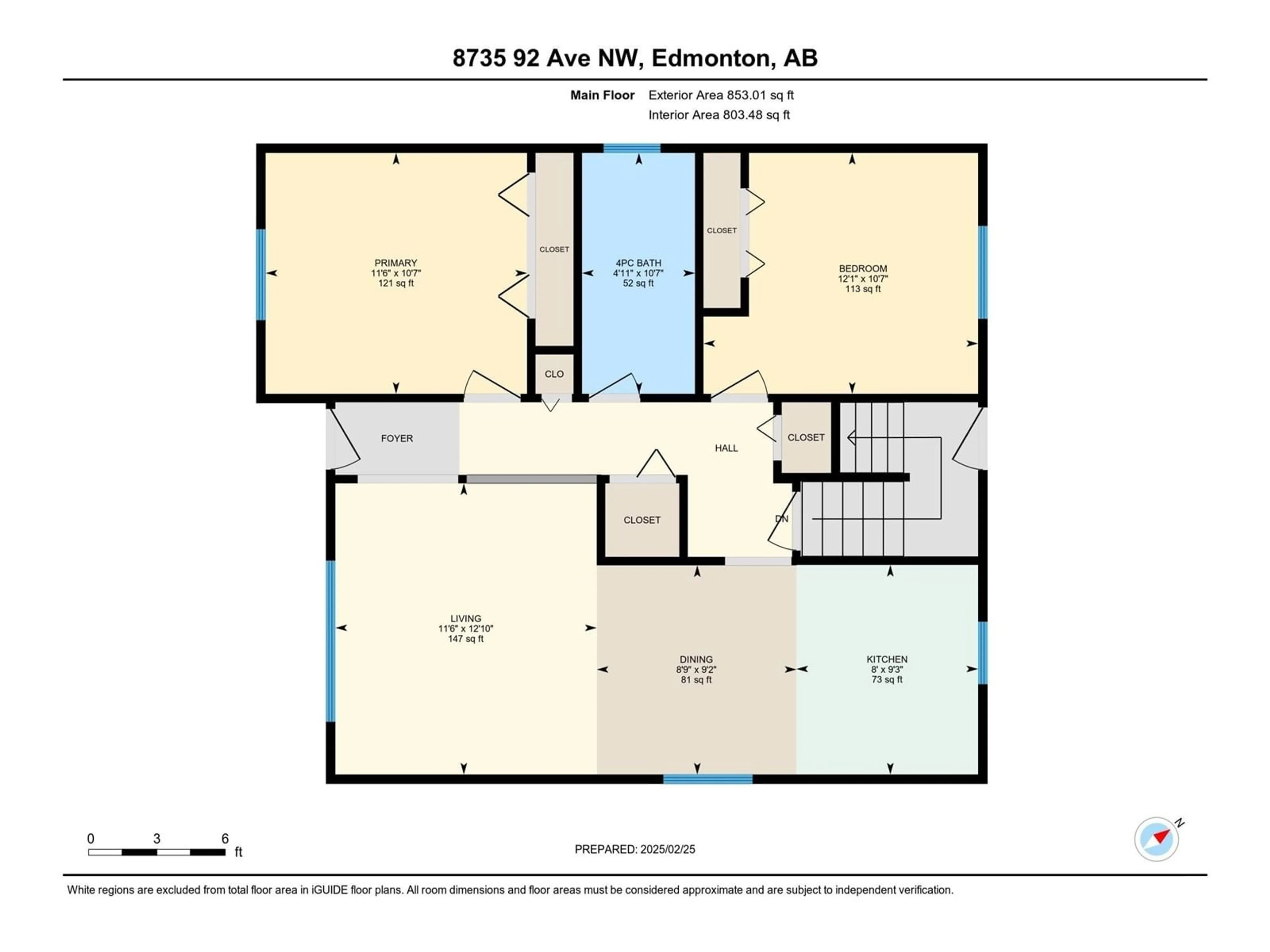 Floor plan for 8735 92 AV, Edmonton Alberta T6C1S2