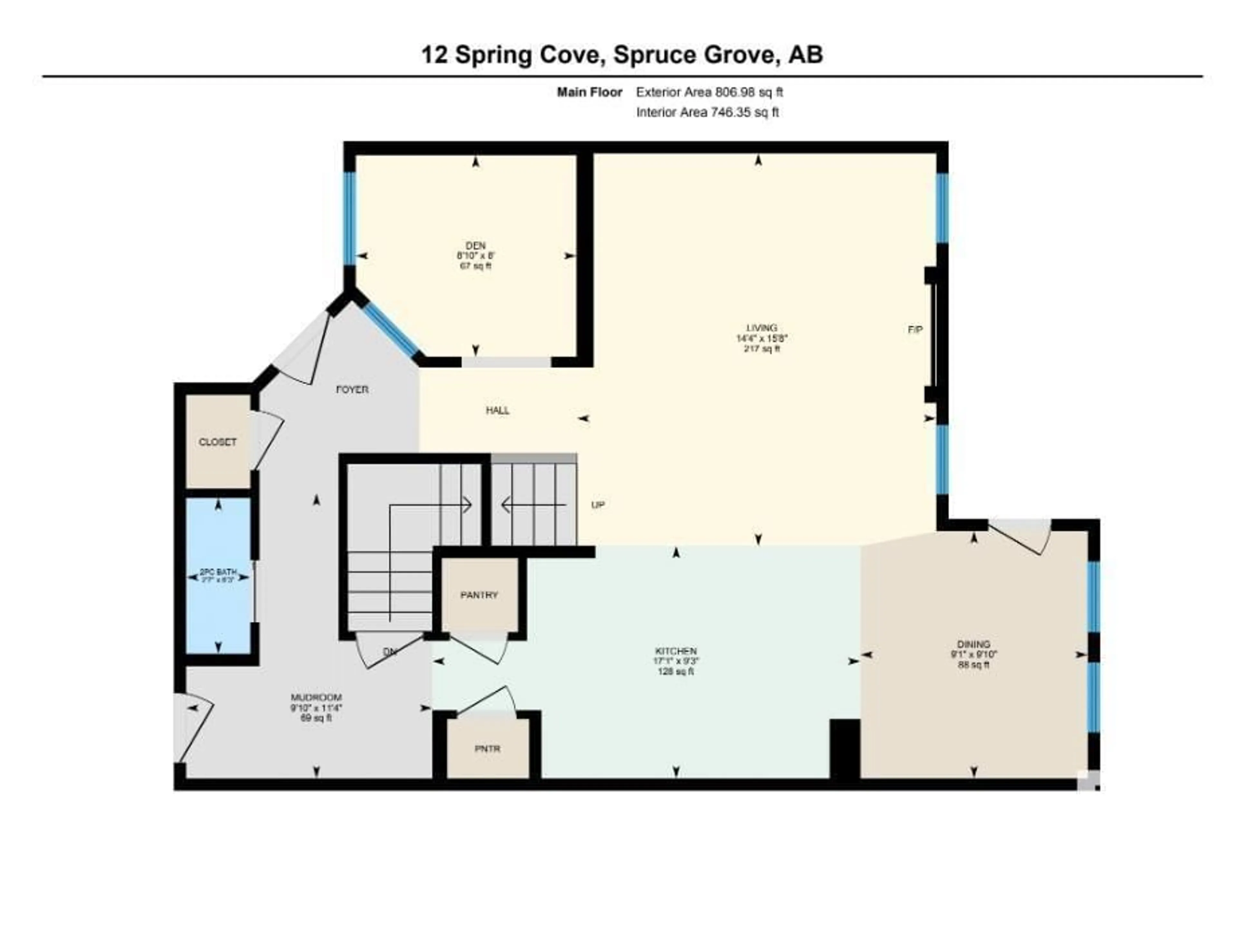 Floor plan for 12 SPRING CV, Spruce Grove Alberta T7X0L5