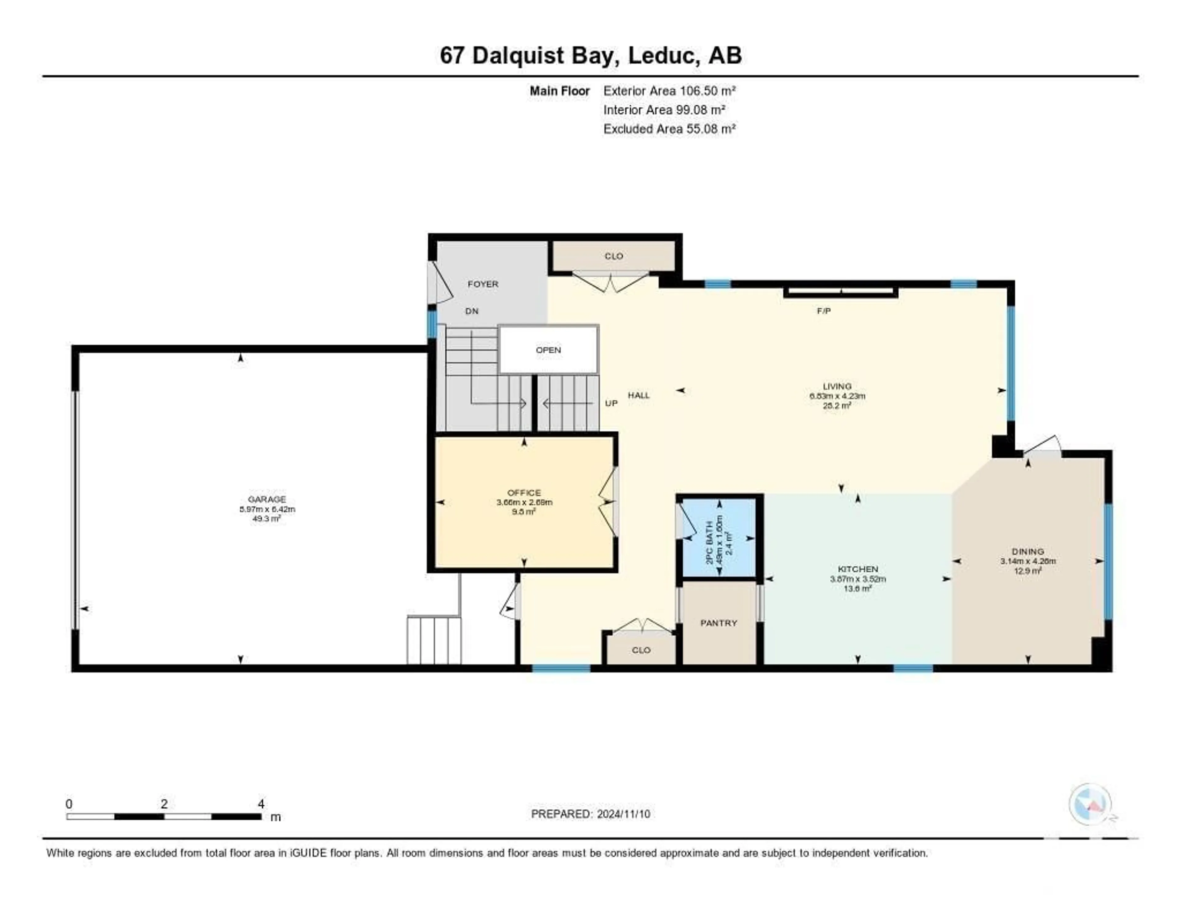 Floor plan for 67 DALQUIST BA, Leduc Alberta T9E1N7