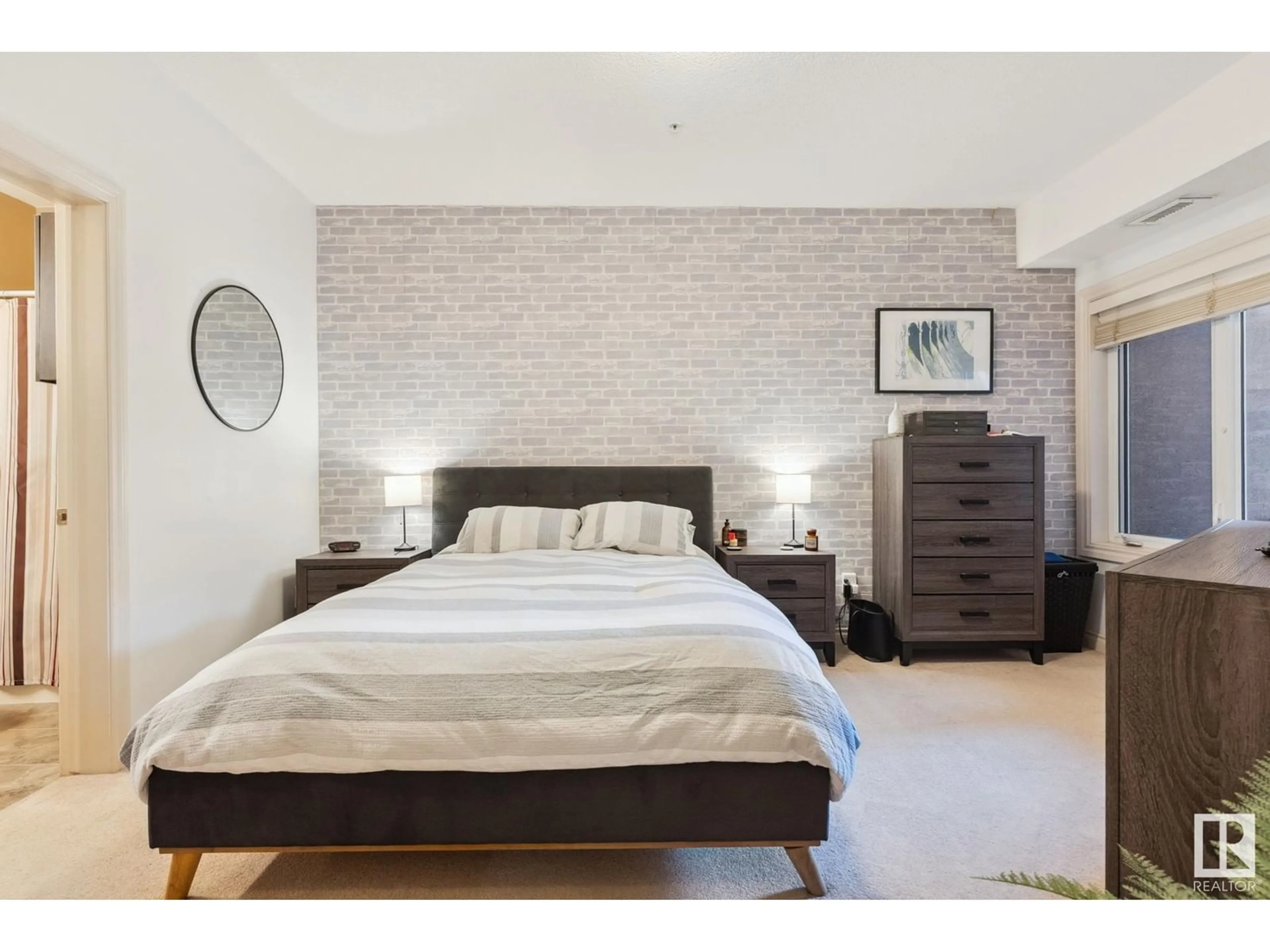 Bedroom with bed, unknown for #133 - 10121 80 AV, Edmonton Alberta T6E0B9