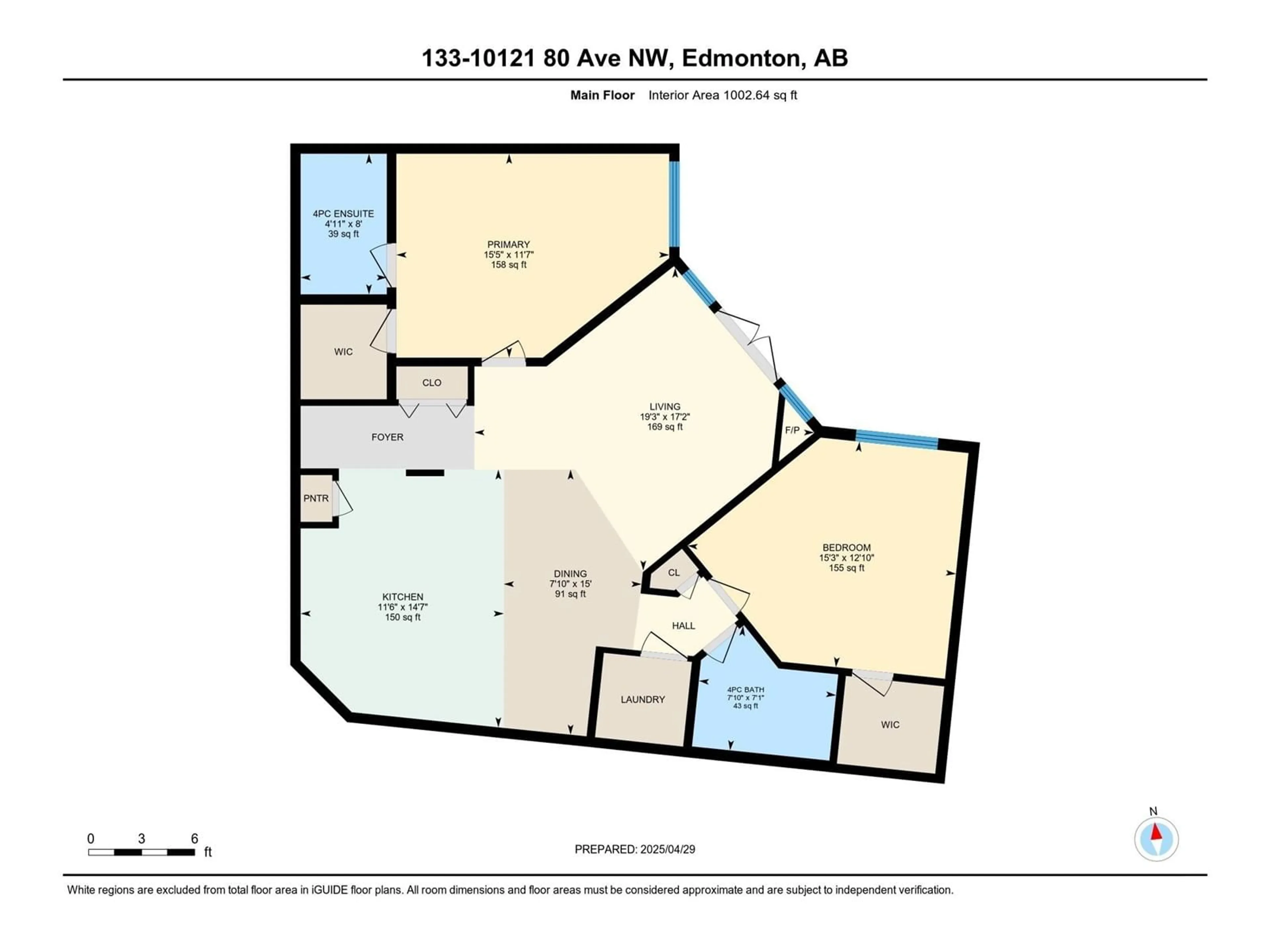 Floor plan for #133 - 10121 80 AV, Edmonton Alberta T6E0B9