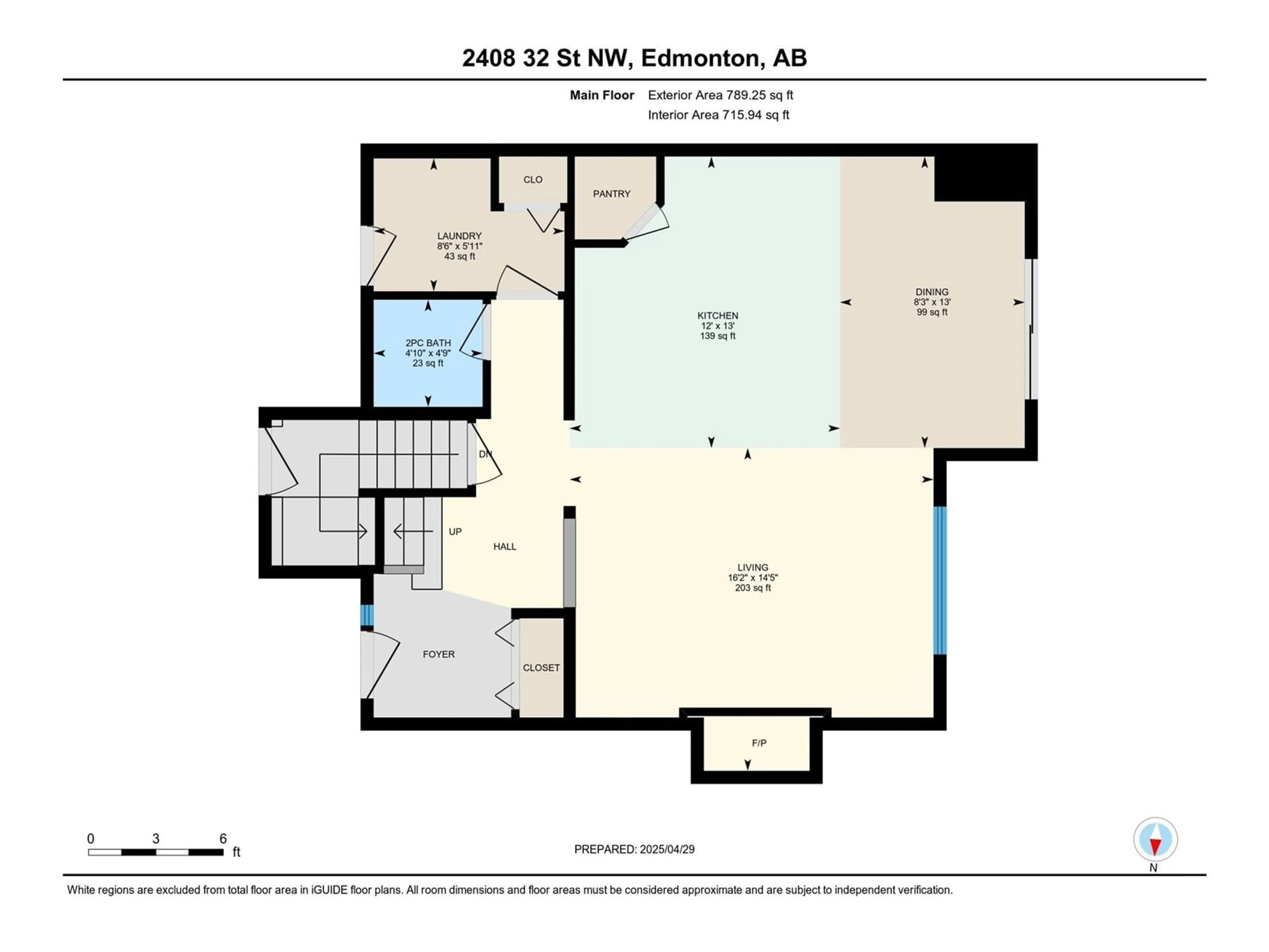 Floor plan for NW - 2408 32 STREET, Edmonton Alberta T6T0C9