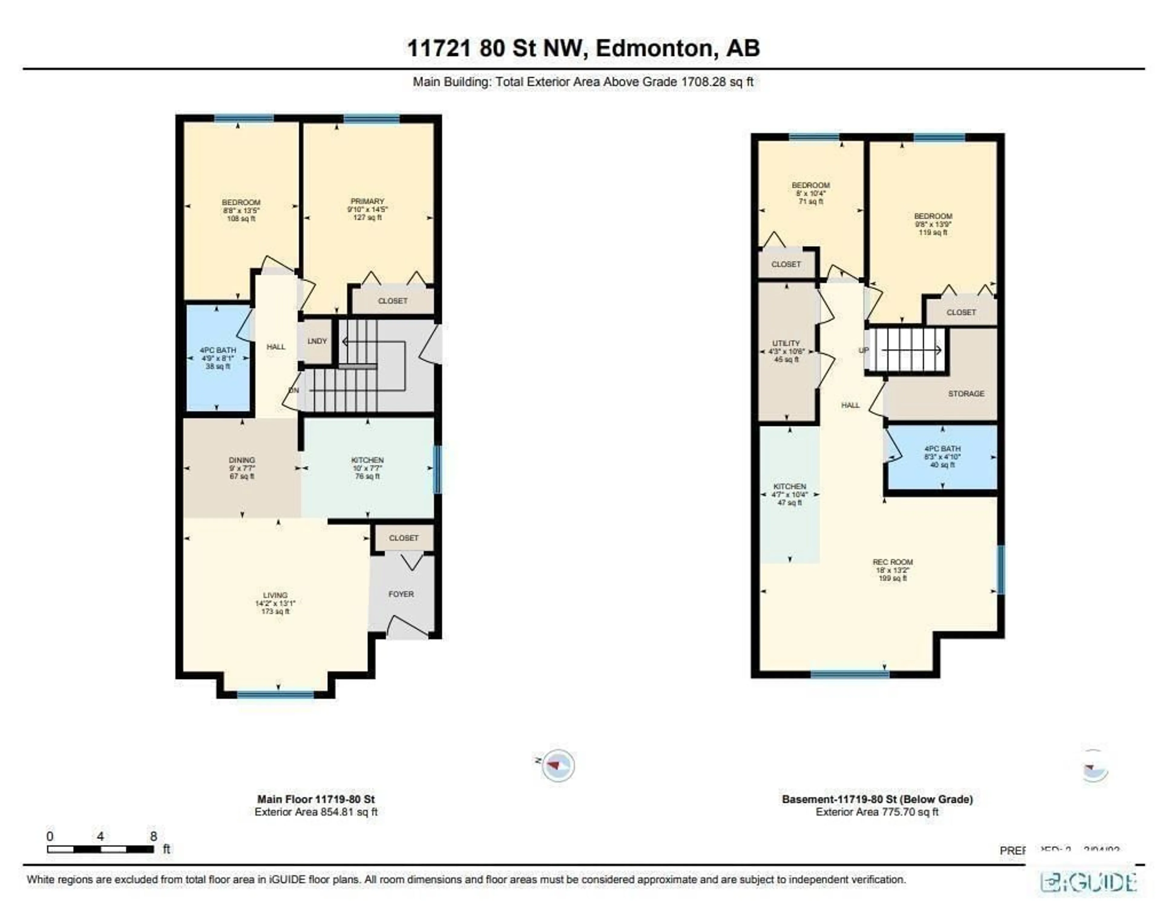 Floor plan for 11721 80 ST, Edmonton Alberta T5B2N4