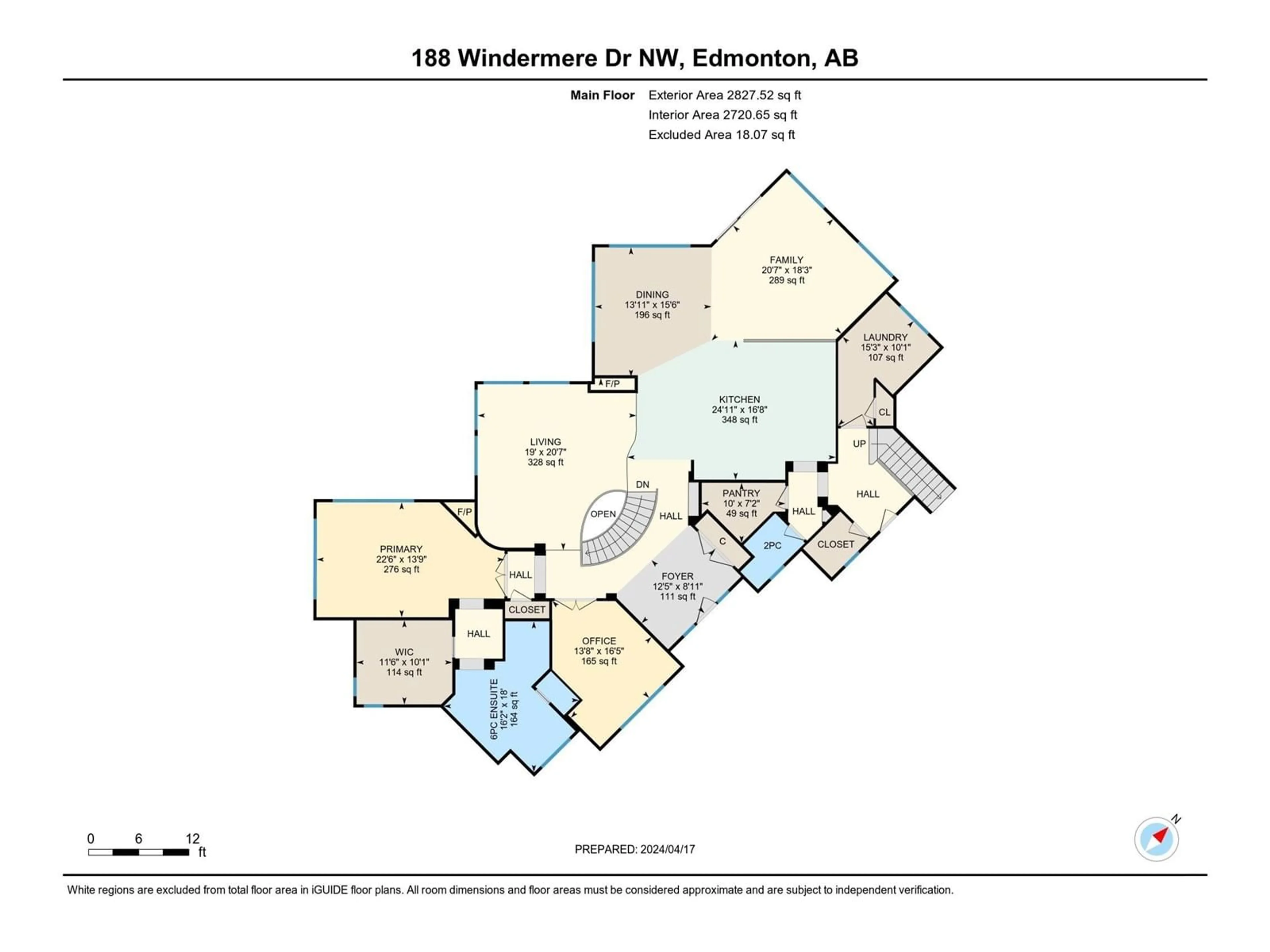 Floor plan for 188 WINDERMERE DR, Edmonton Alberta T6W0S4